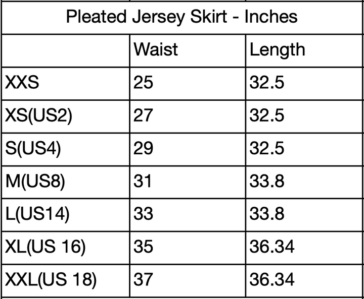 size chart