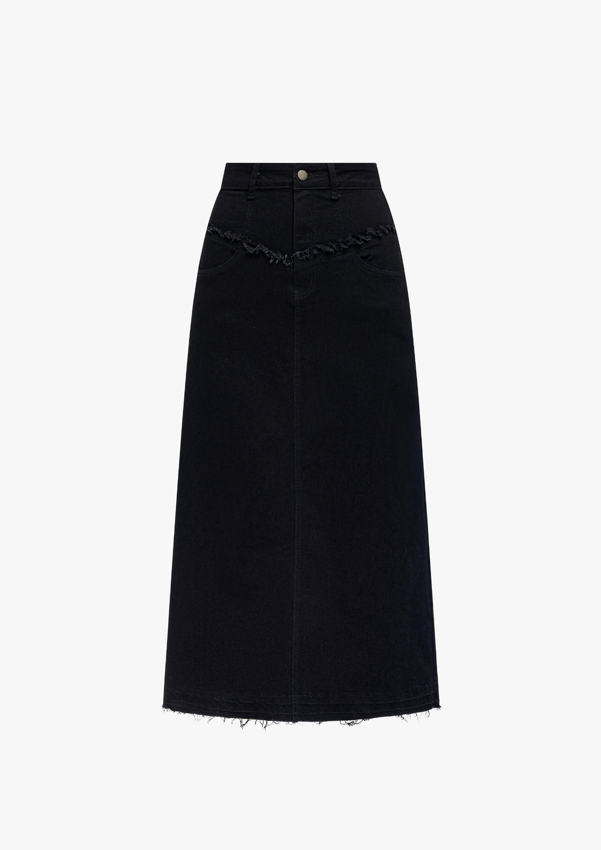 【THE MUSEUM VISITOR】 LAYERED DENIM SKIRT PANTS (BLACK) THE MUSEUM VISITOR