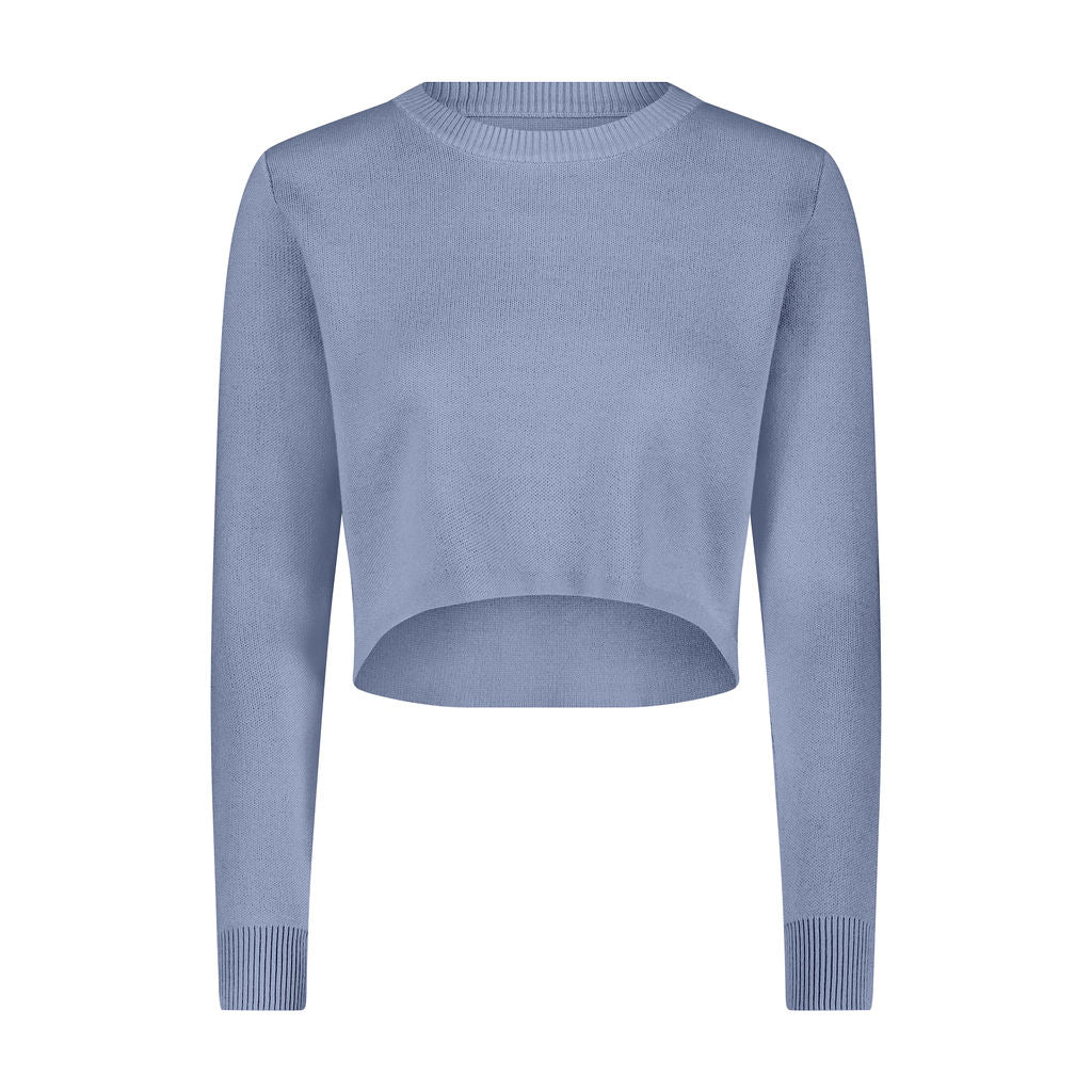Crop Sweater – Summer Knit Periwinkle- FINAL SALE