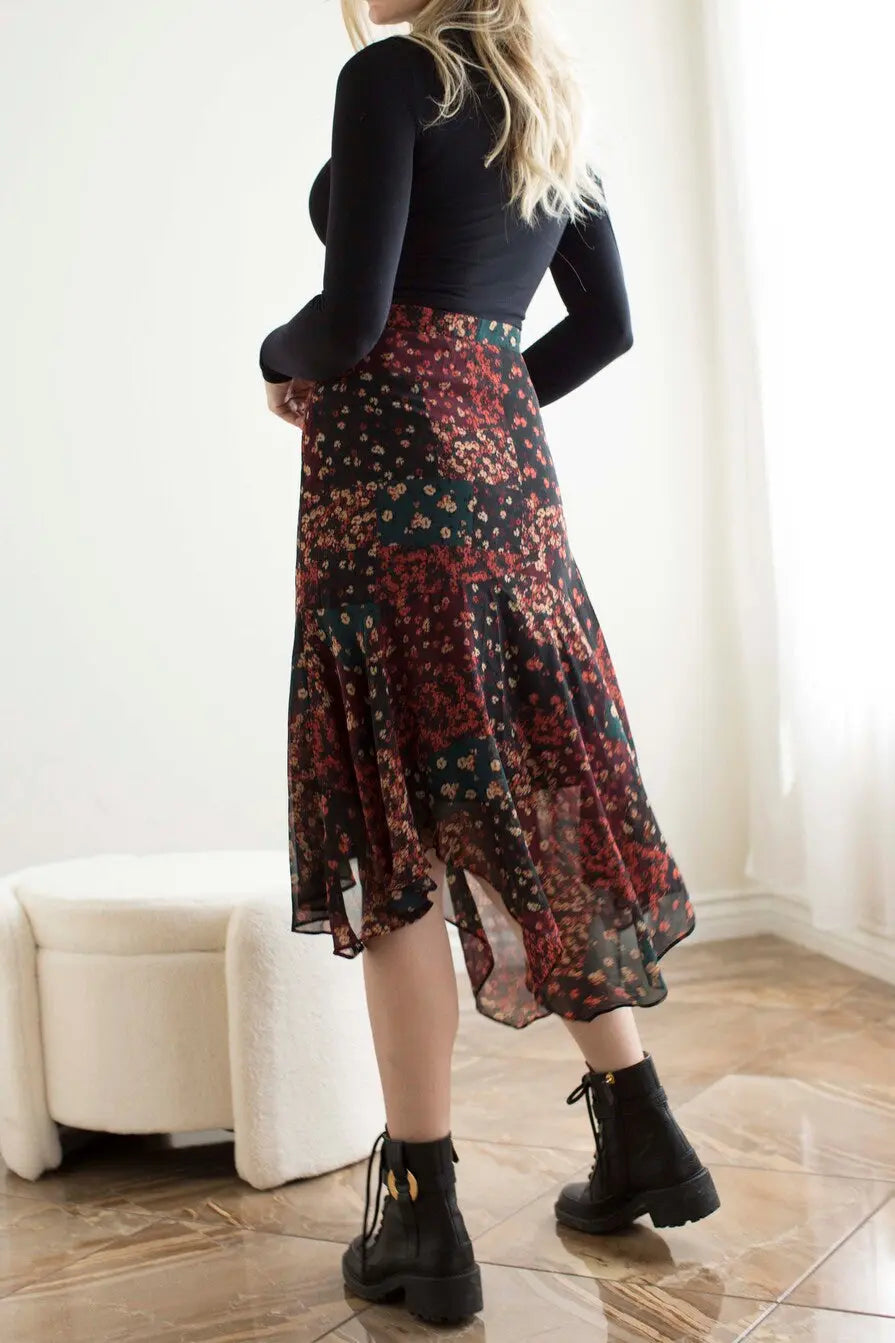 Kerchief Hem Skirt-802pw