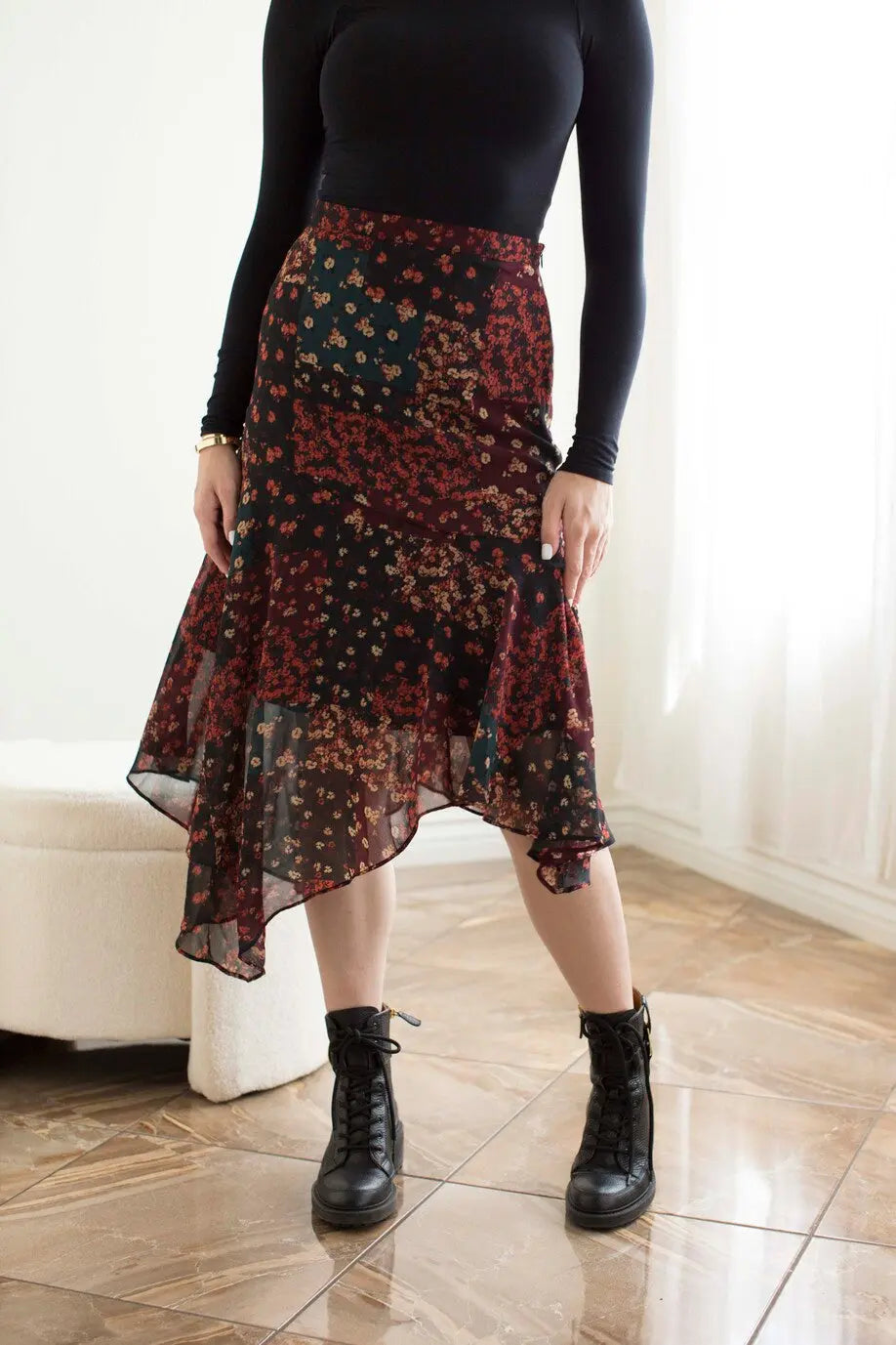 Kerchief Hem Skirt-802pw