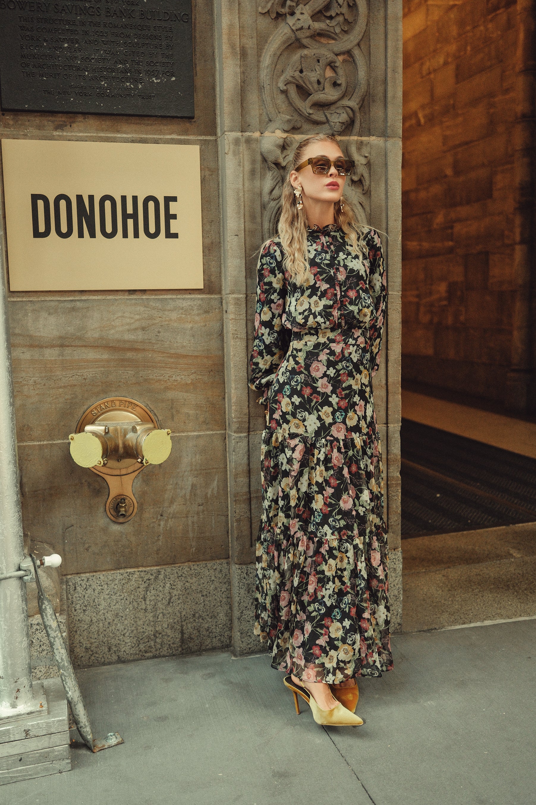 Zoe Maxi- Happy Blooms on Black