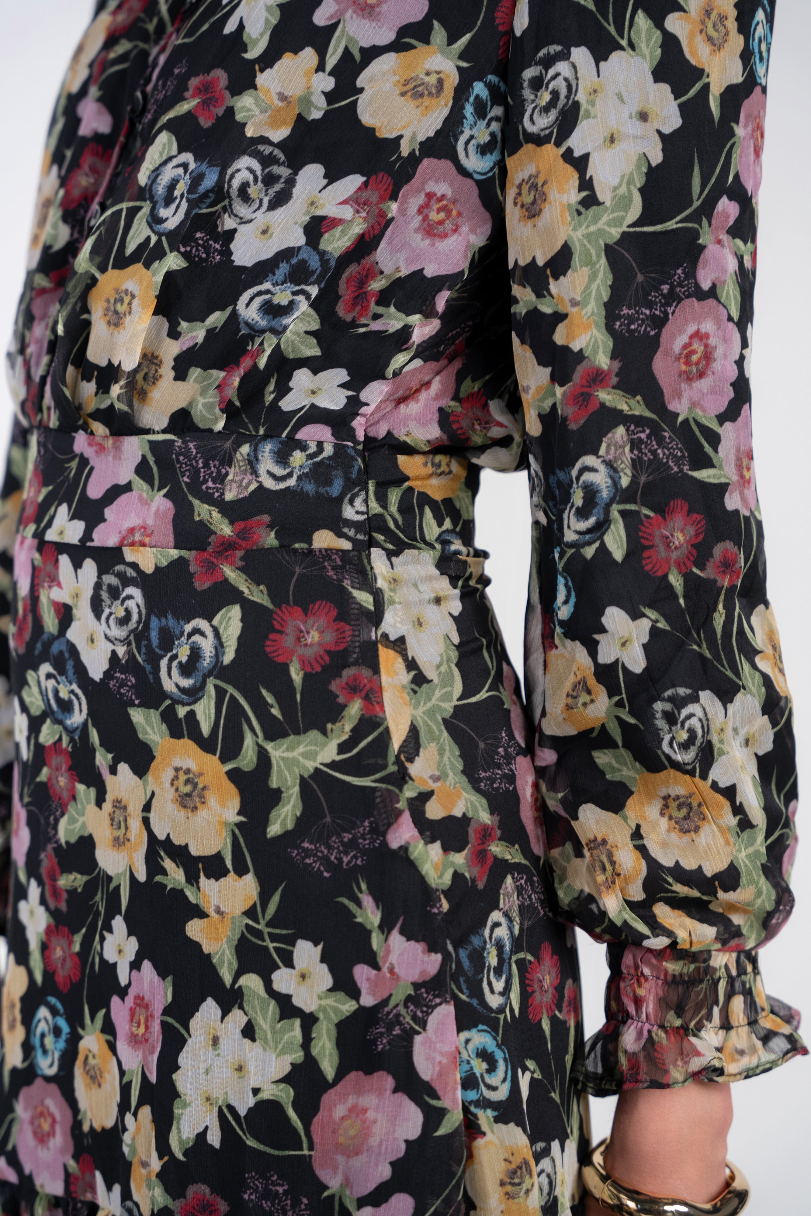 Zoe Maxi- Happy Blooms on Black