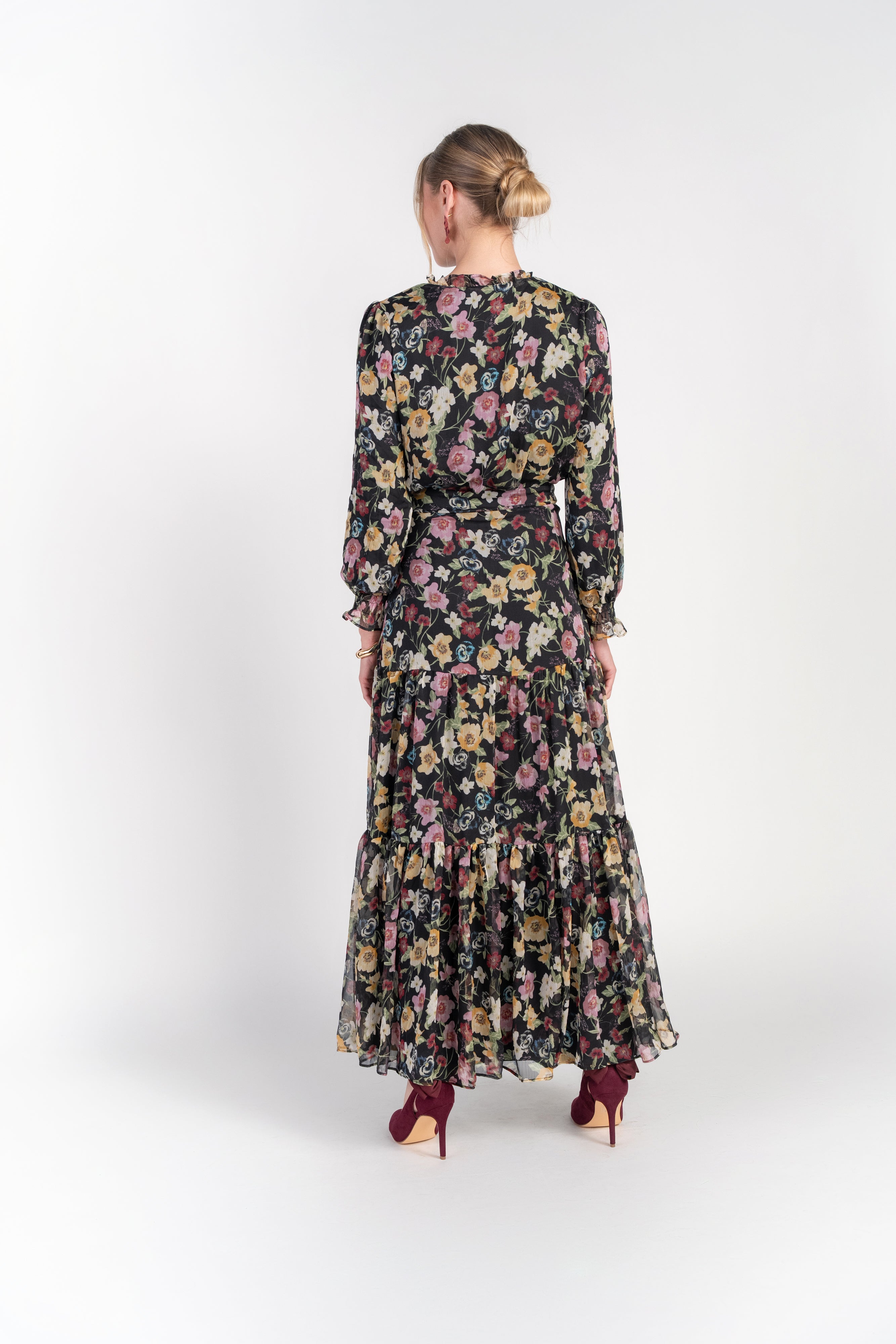 Zoe Maxi- Happy Blooms on Black
