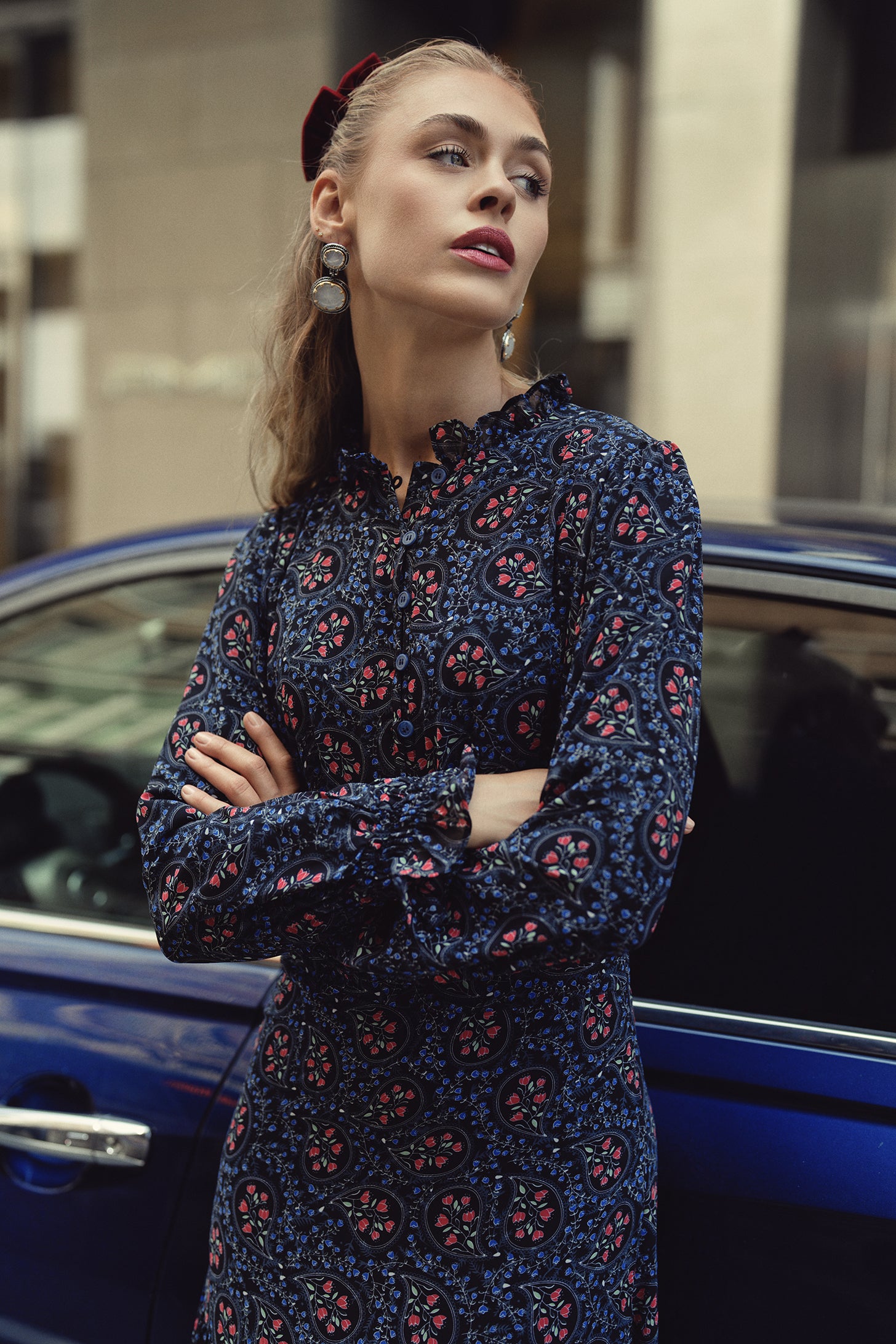 Zoe Maxi- Paisley Floral on Black