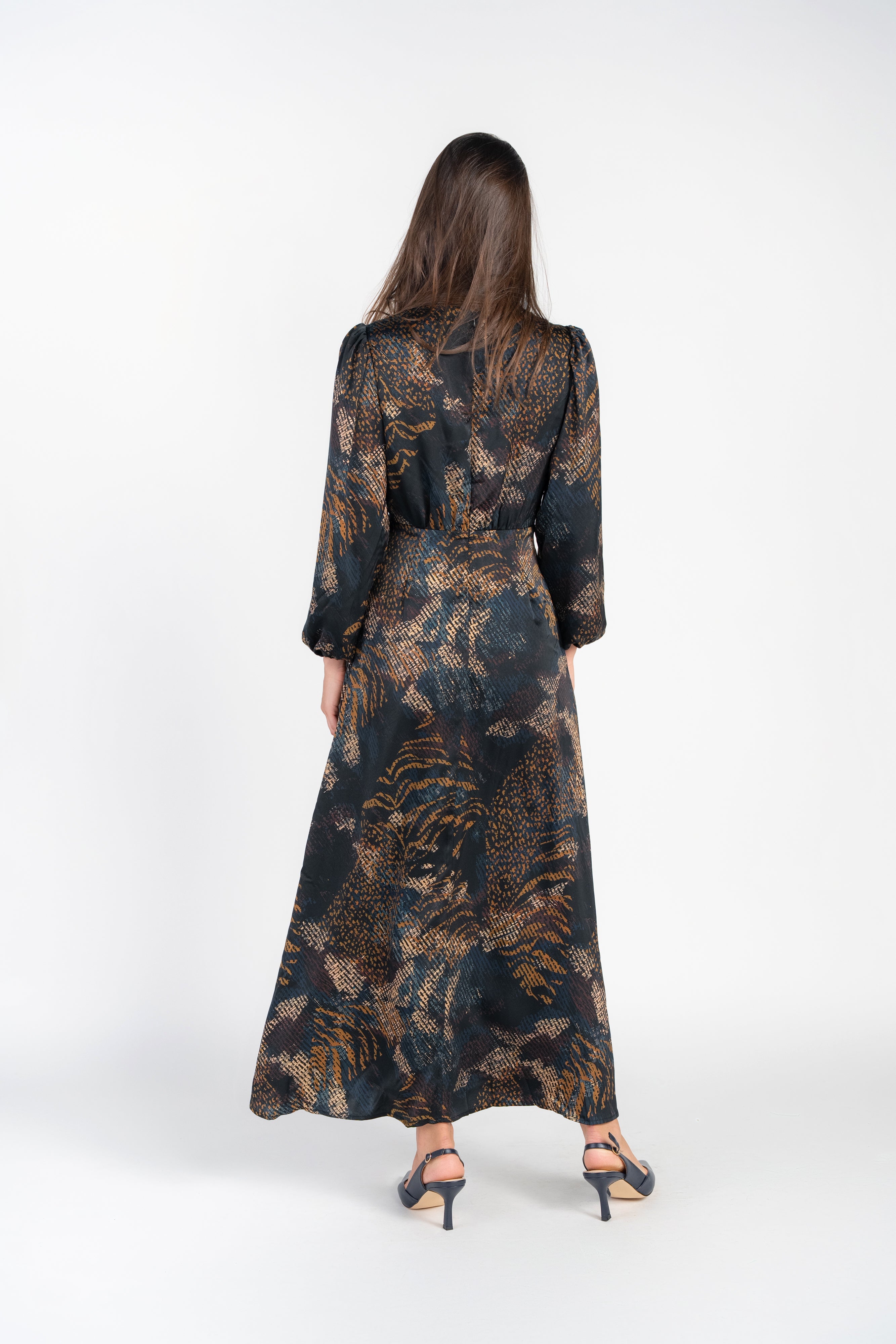 Becca Dress Long Sleeve- Abstract Navy