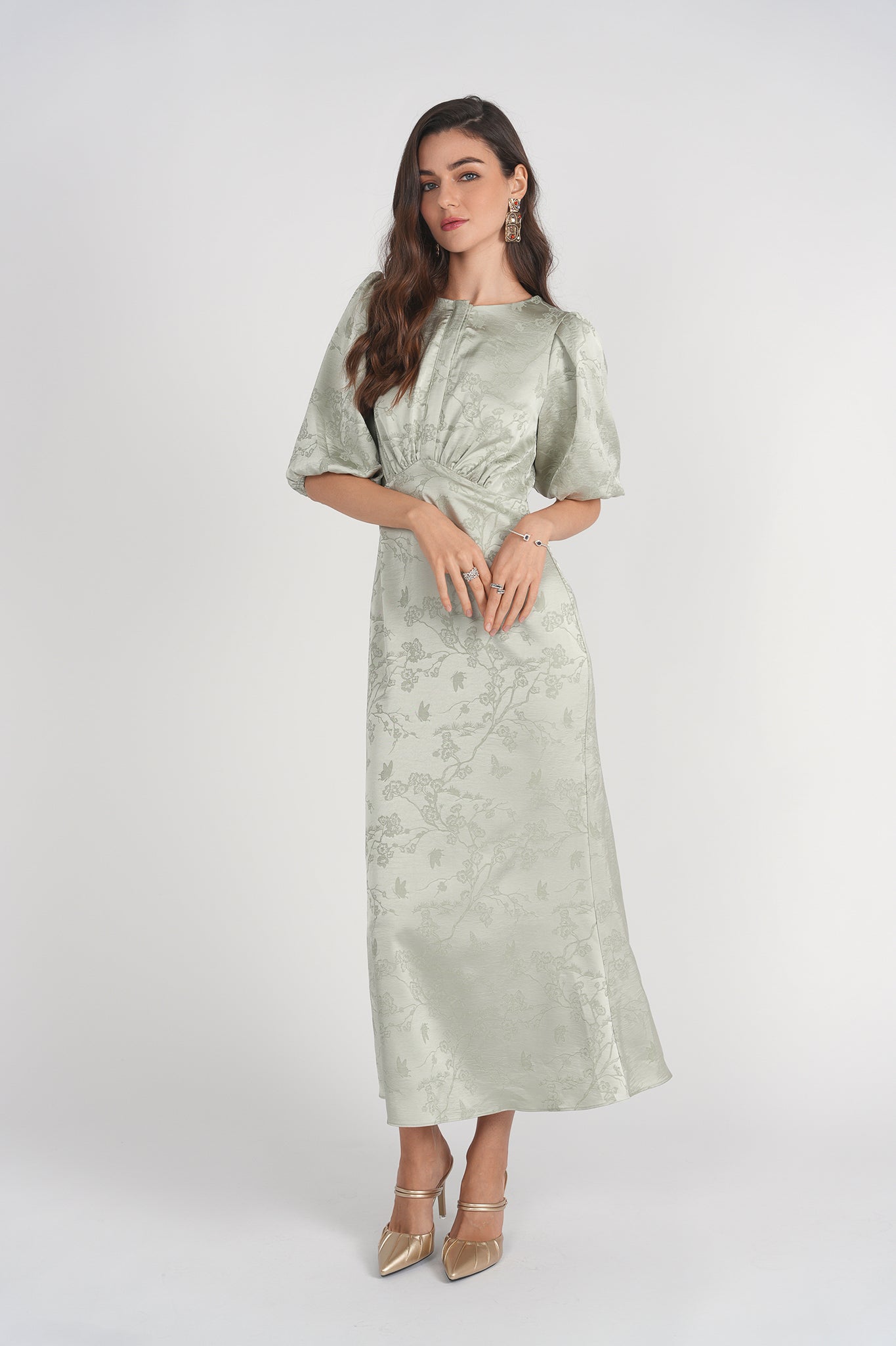 Marlo Dress- Mint Jacquard