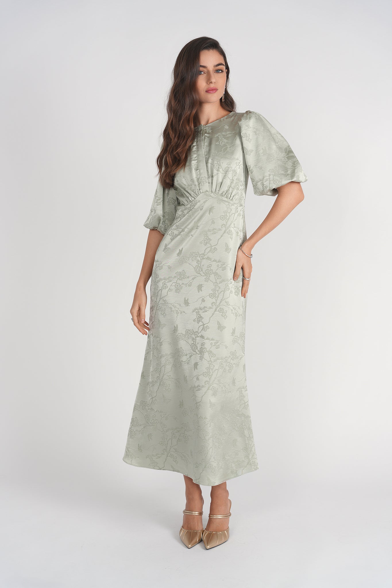 Marlo Dress- Mint Jacquard - 1XL Marlo Dress- Mint Jacquard - 1XL