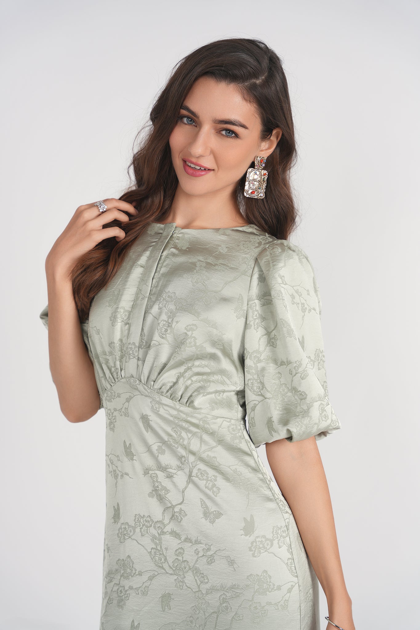 Marlo Dress- Mint Jacquard - 1XL Marlo Dress- Mint Jacquard - 1XL