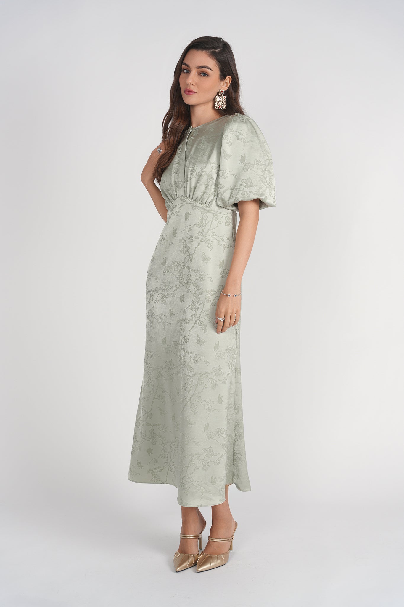 Marlo Dress- Mint Jacquard