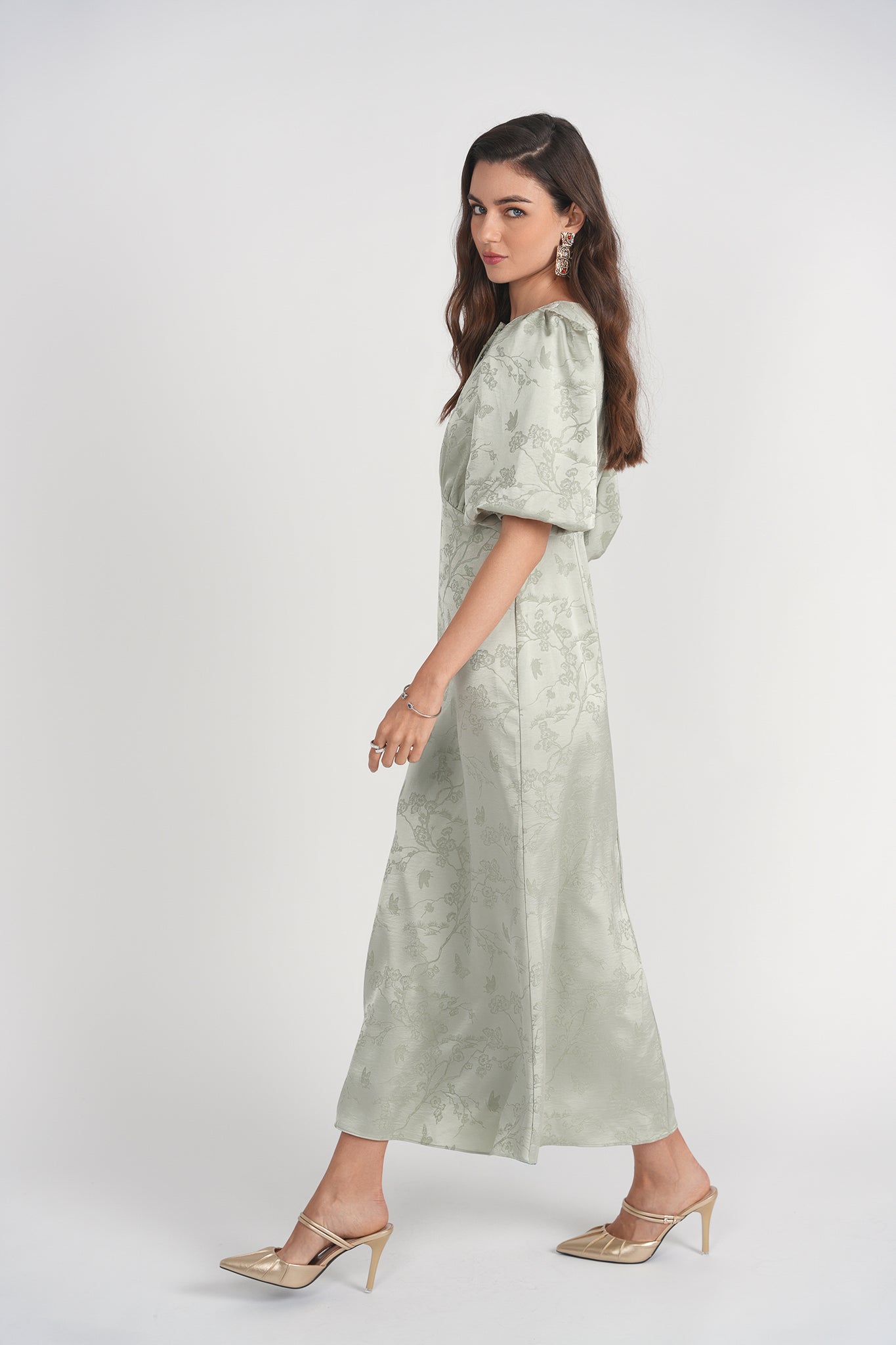 Marlo Dress- Mint Jacquard