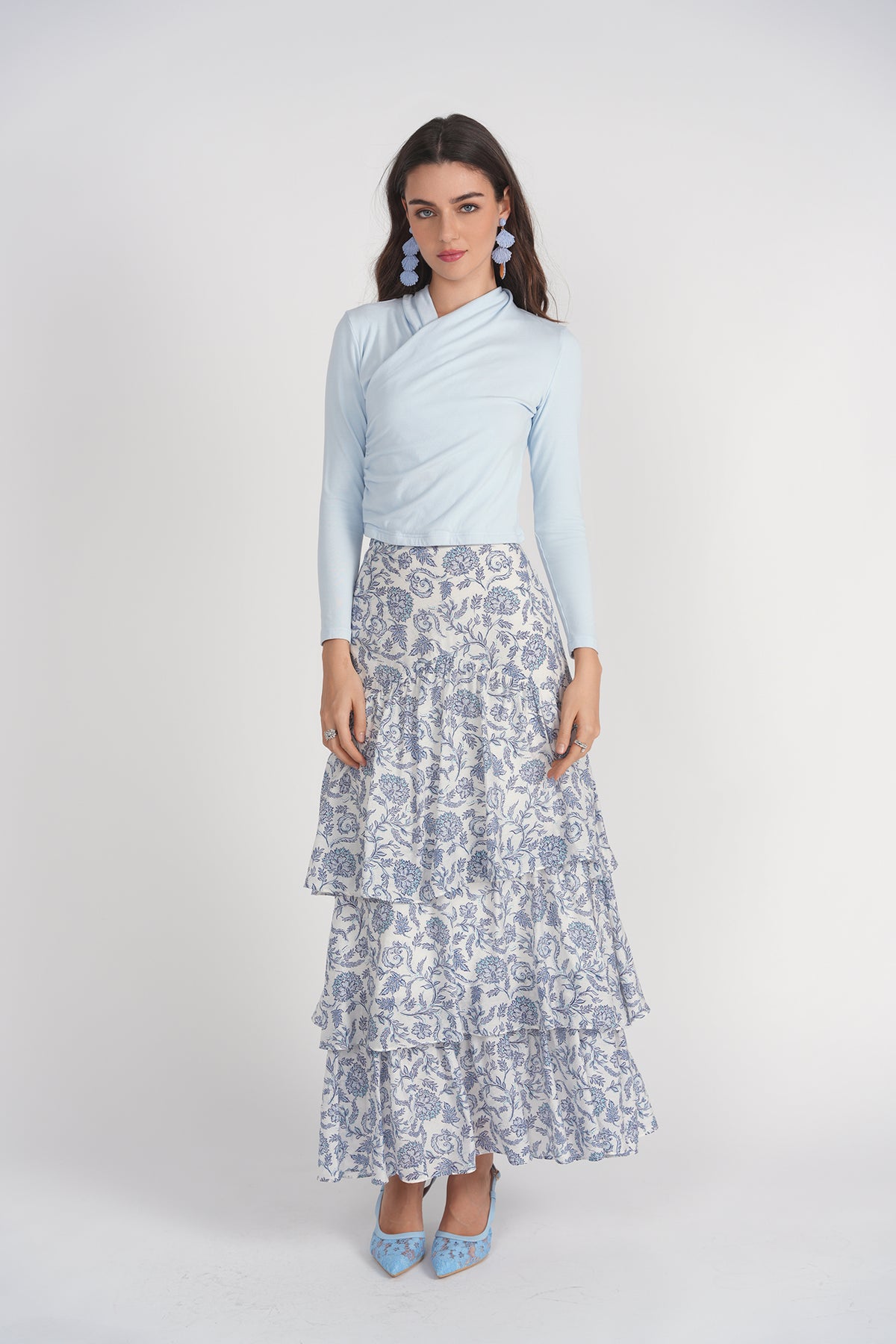 Ruffles Skirt- Turkish Blue | Adina Las Vegas