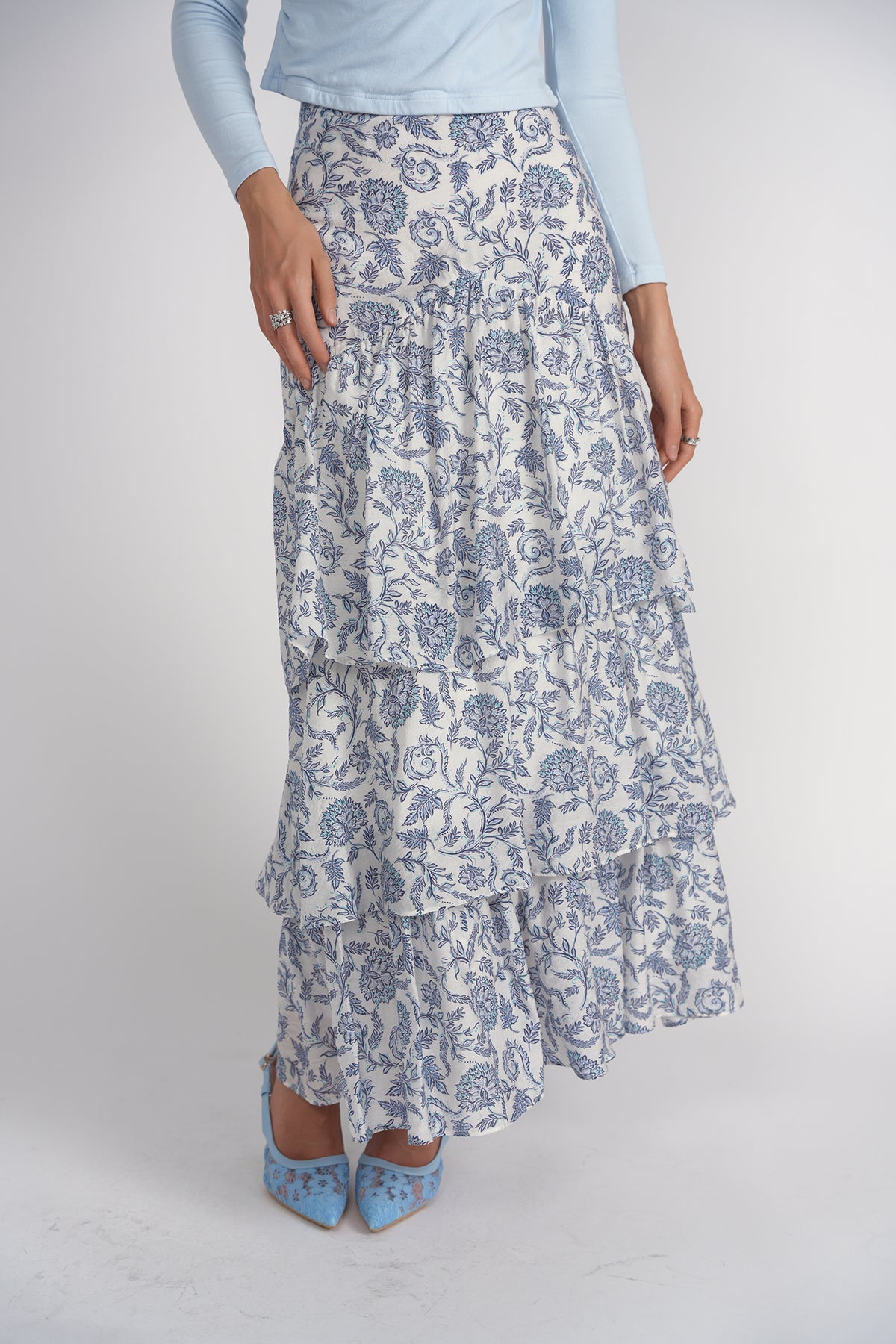 Ruffles Skirt- Turkish Blue | Adina Las Vegas