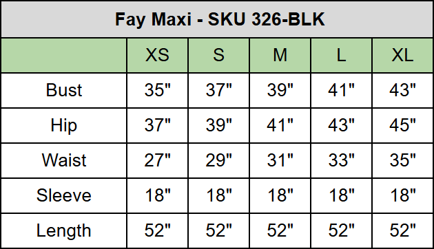 size chart