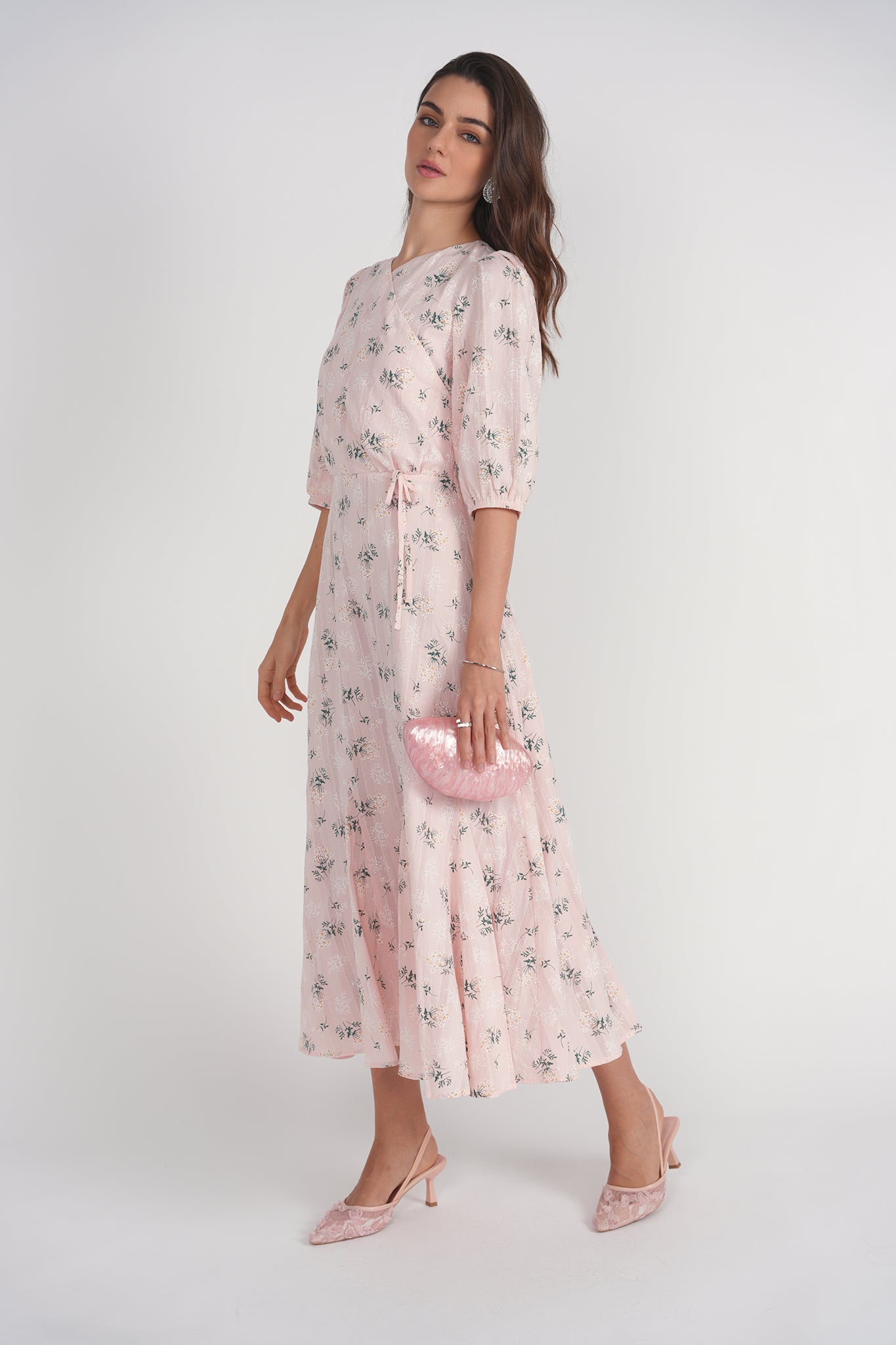 Daliah Dress- Pink Cotton Floral