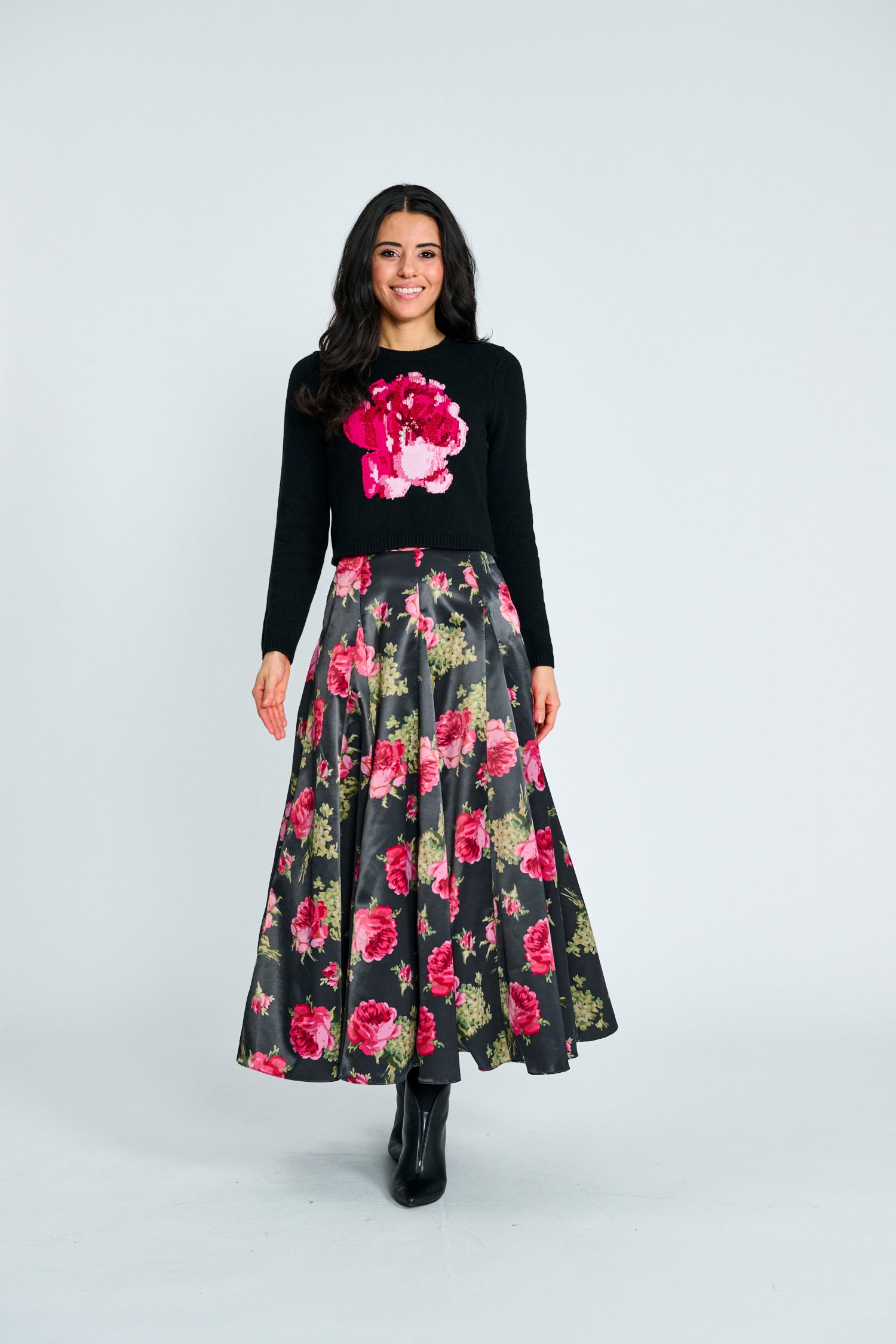 Full Floral Printed Skirt