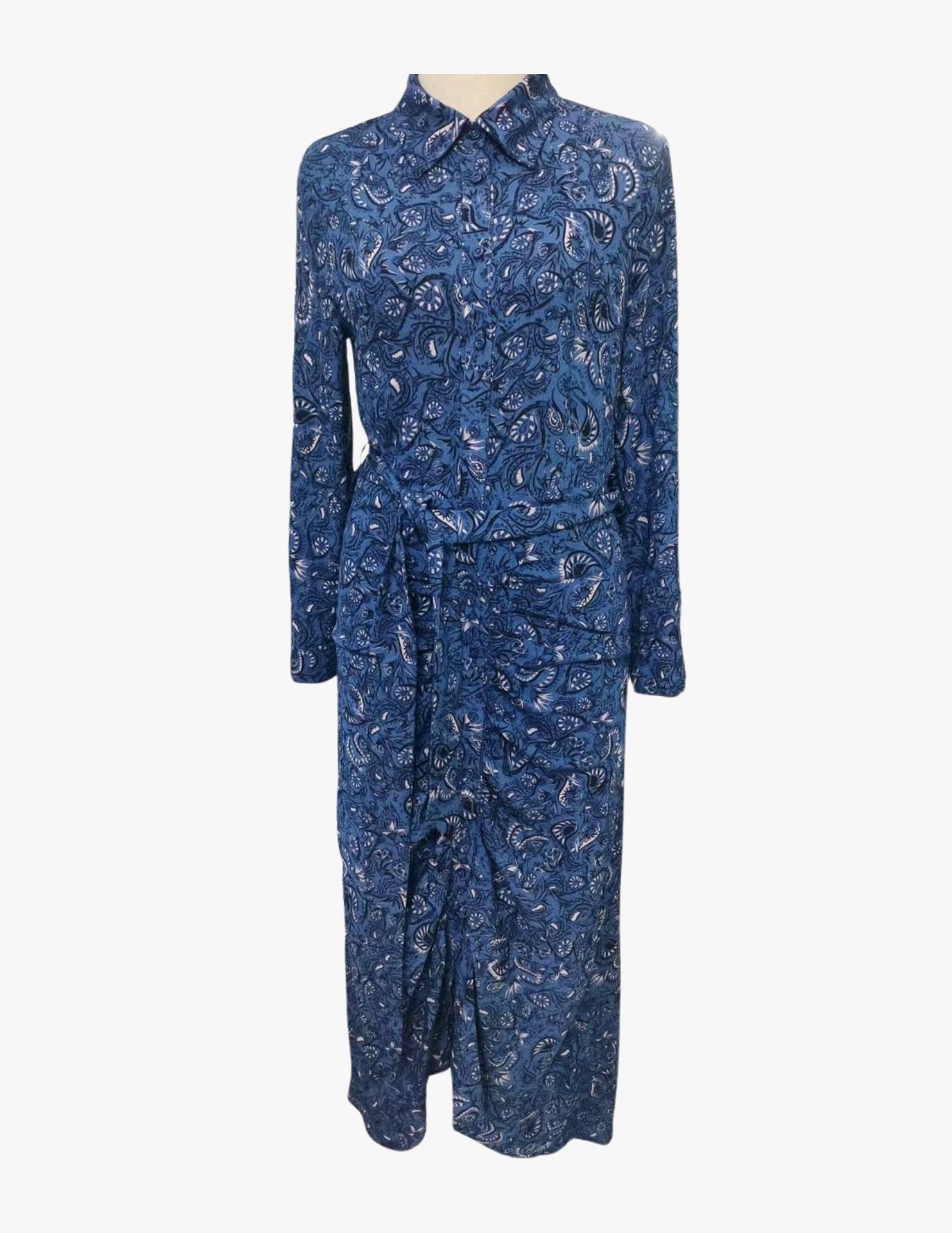 Megan Dress- Blue Paisley