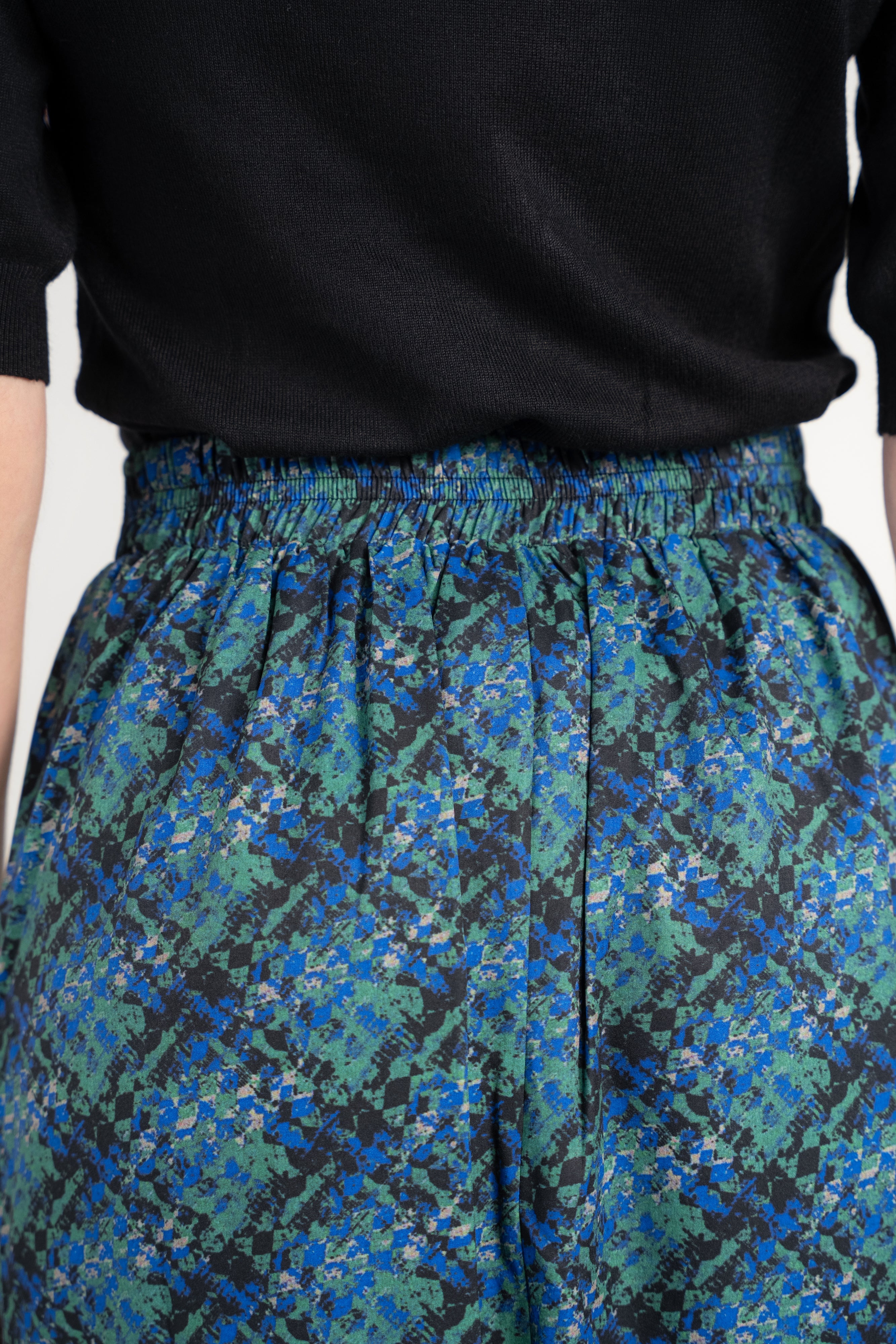 Naomie Slip Skirt- Abstract Plaid