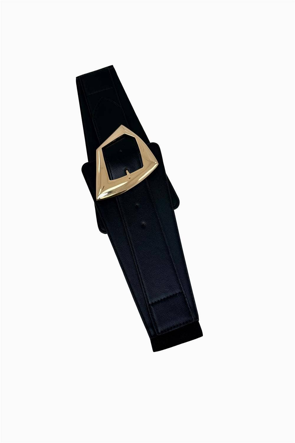 Wide Gold Buckle Stretch Waist Belt  DB1448