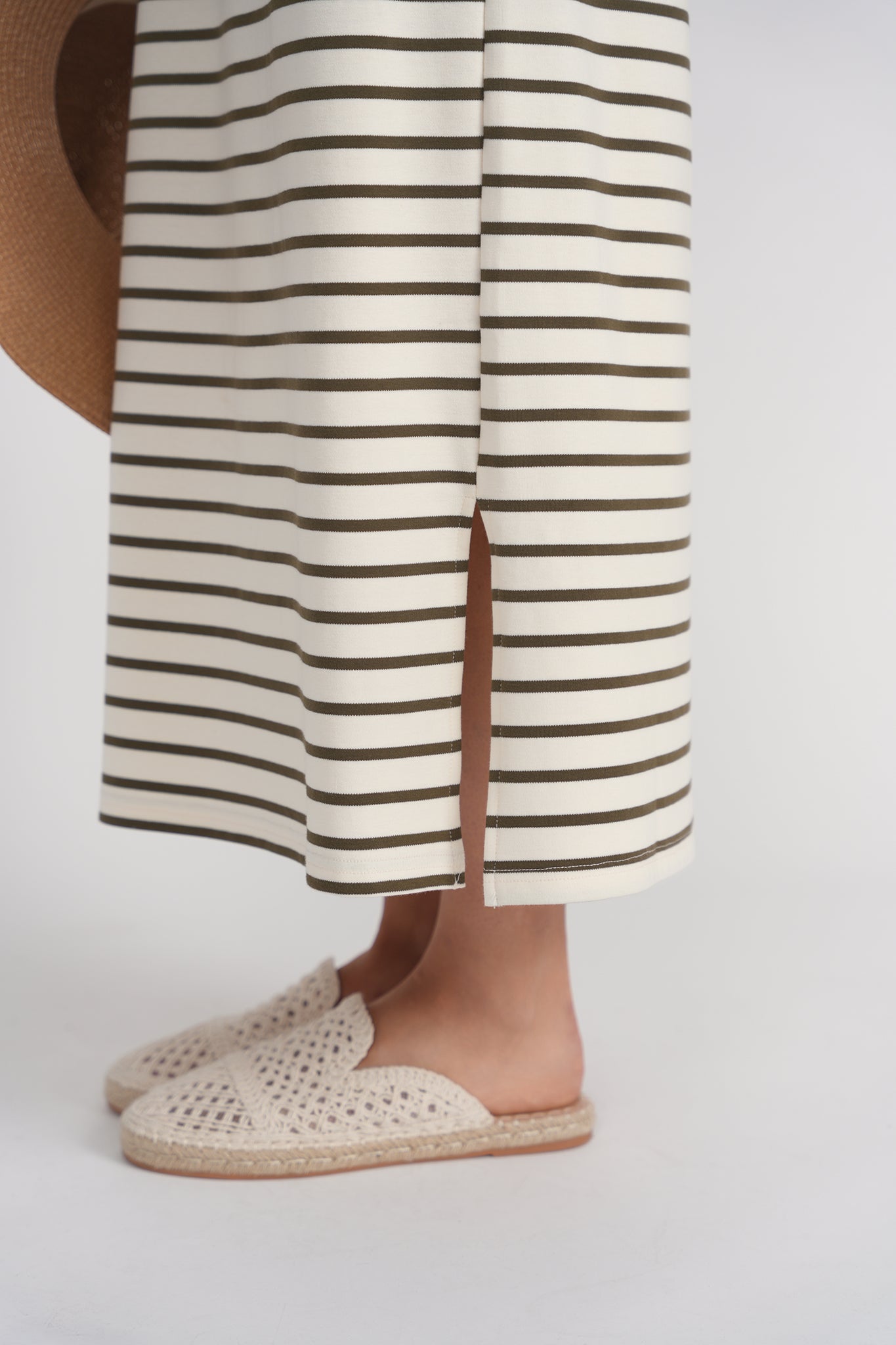 Raglan Sleeve T-shirt Dress- Stripes