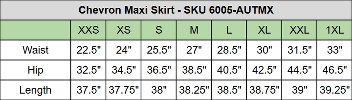 size chart