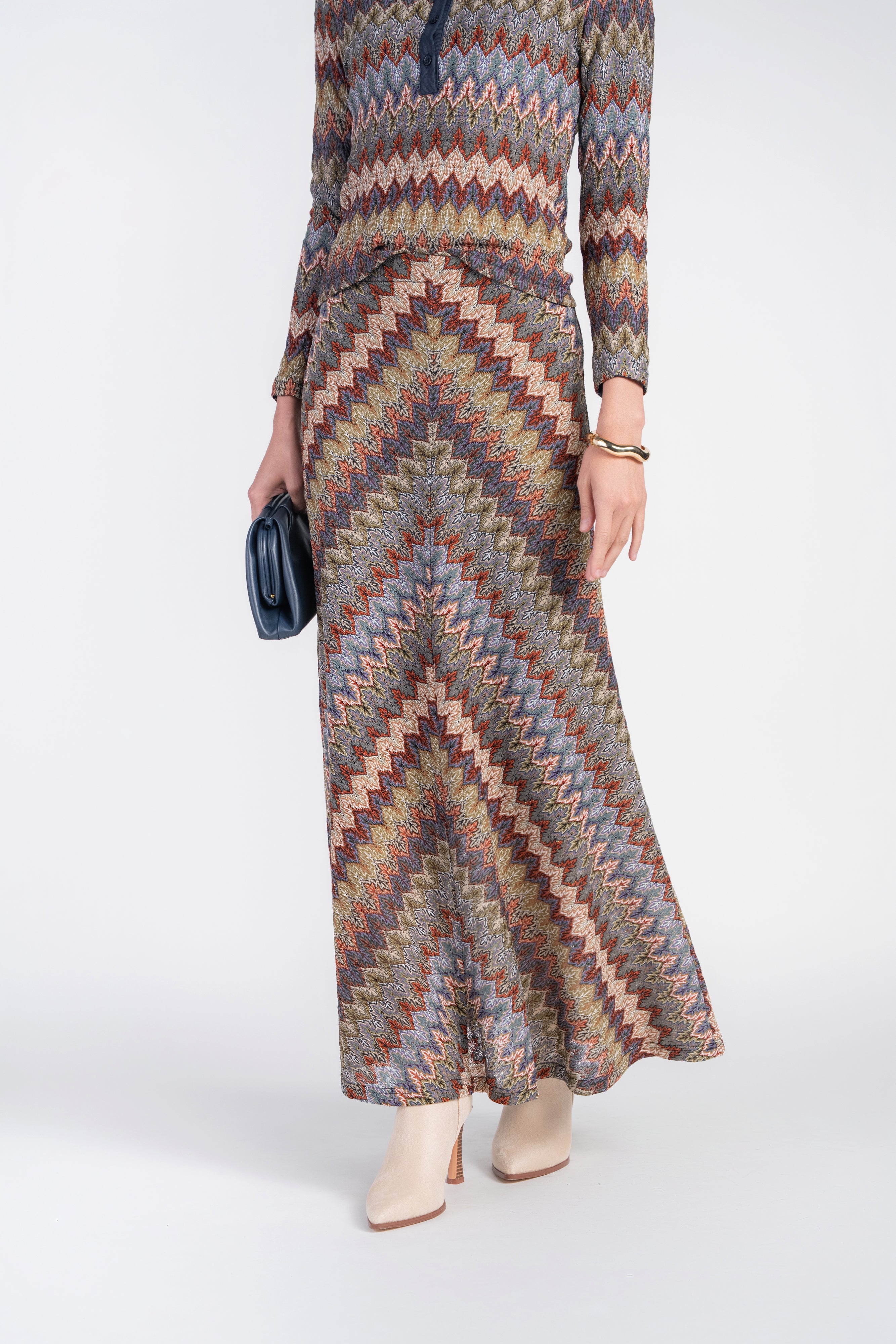 Chevron Maxi Skirt- Autumn Mix
