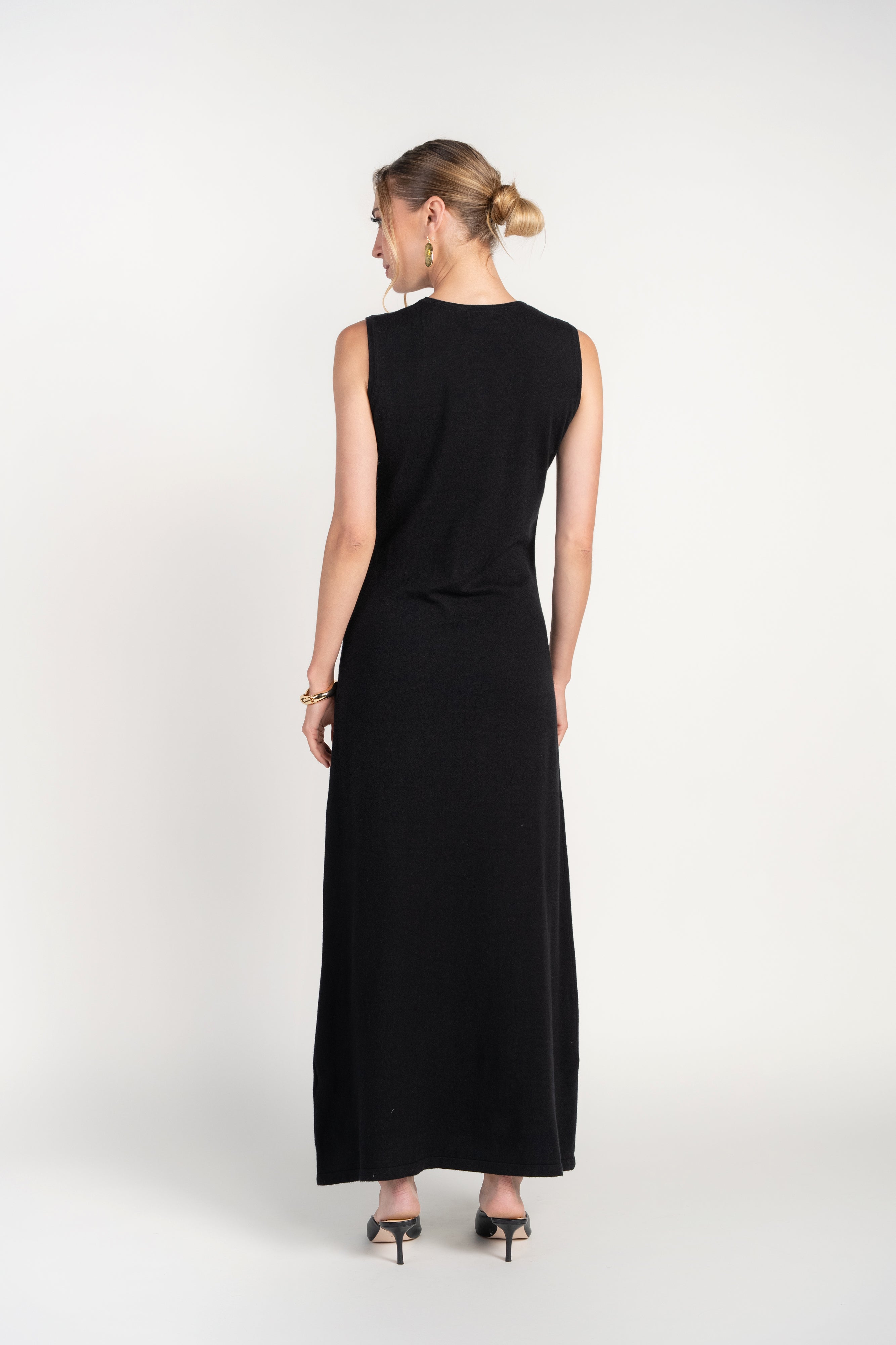 Knit Sleeveless Dress- Black