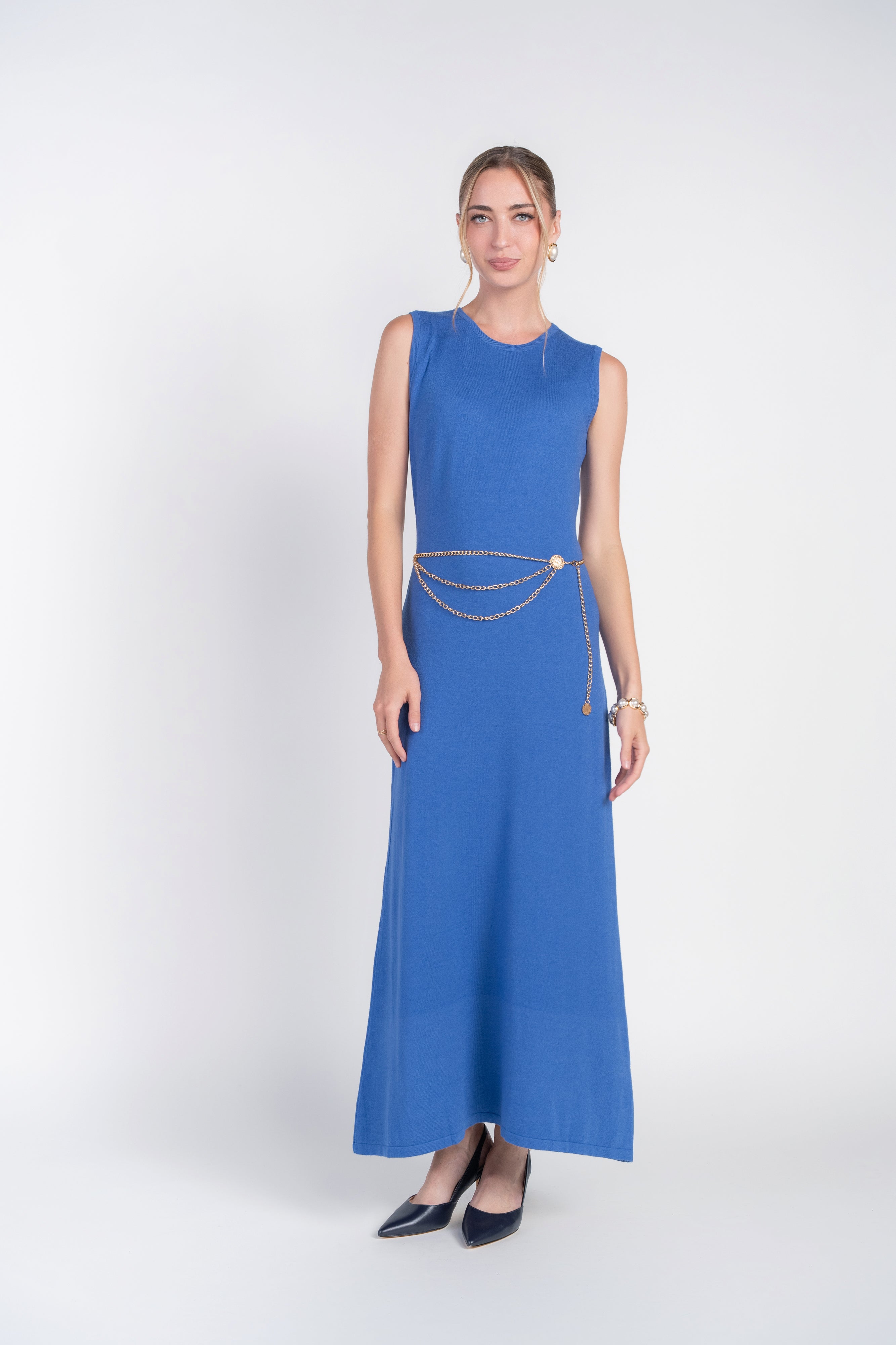 Knit Sleeveless Dress- Periwinkle