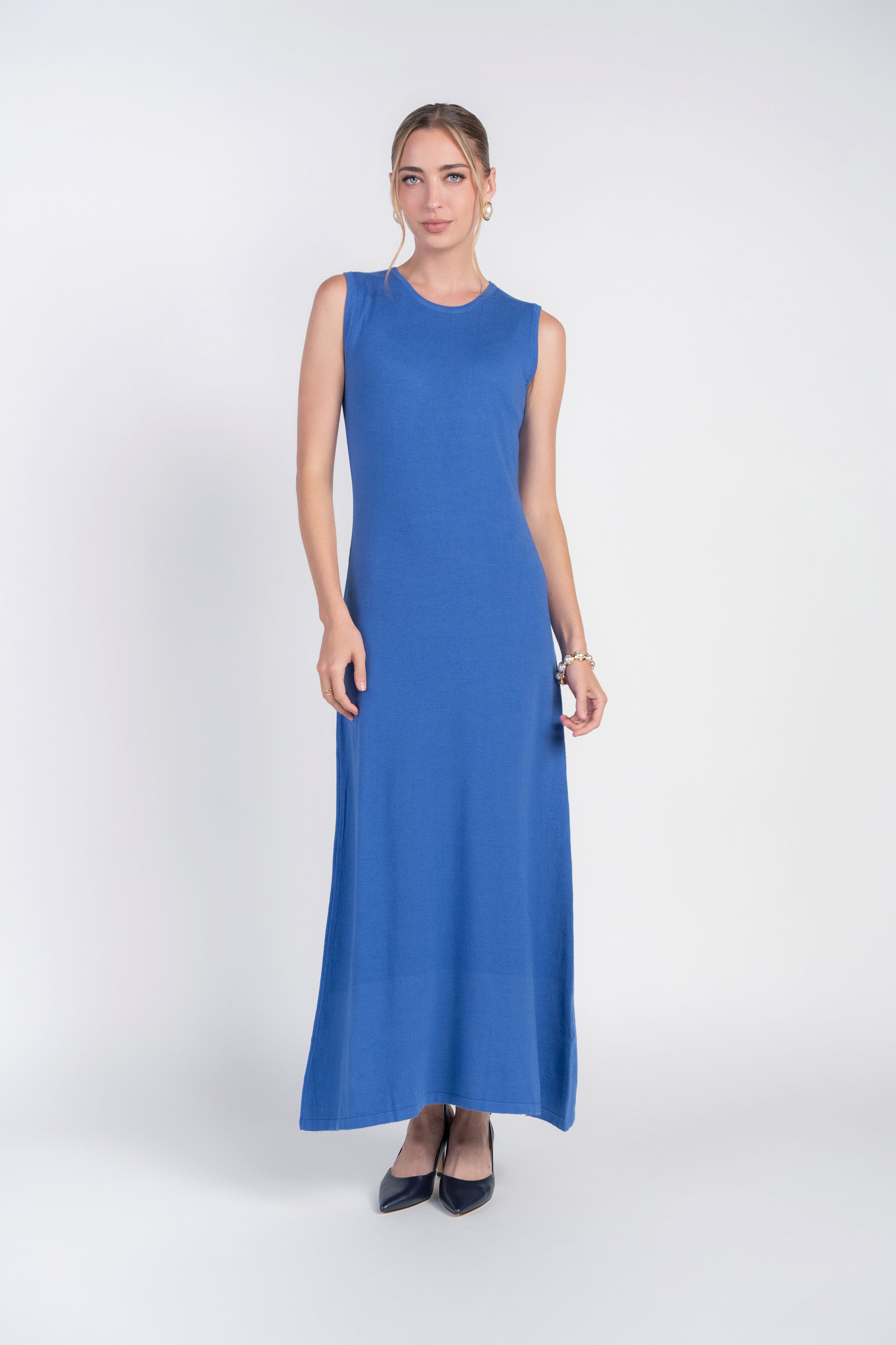 Knit Sleeveless Dress- Periwinkle