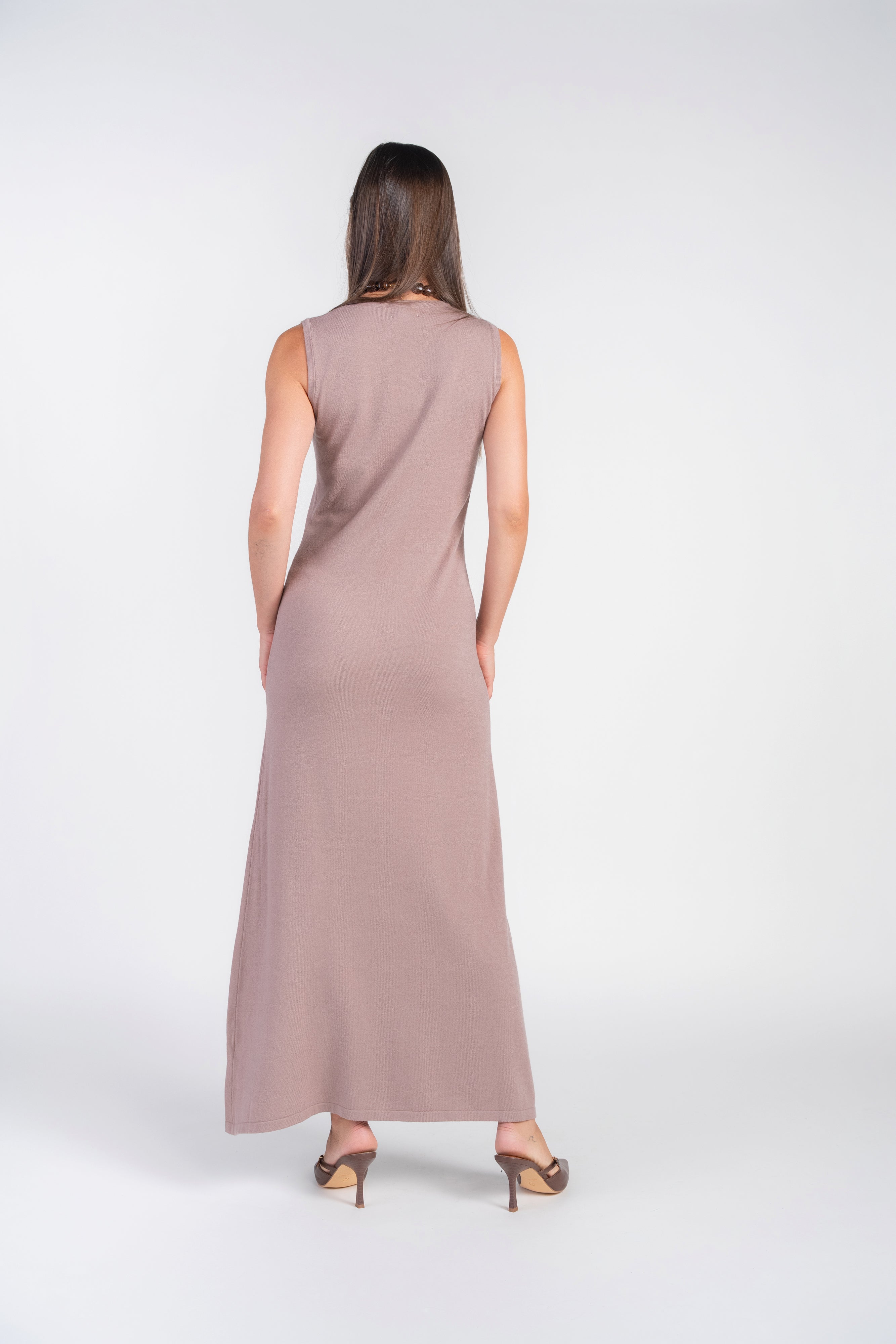 Knit Sleeveless Dress- Taupe