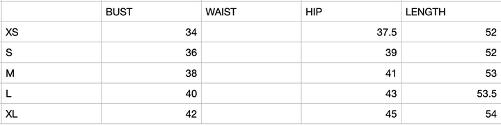 size chart