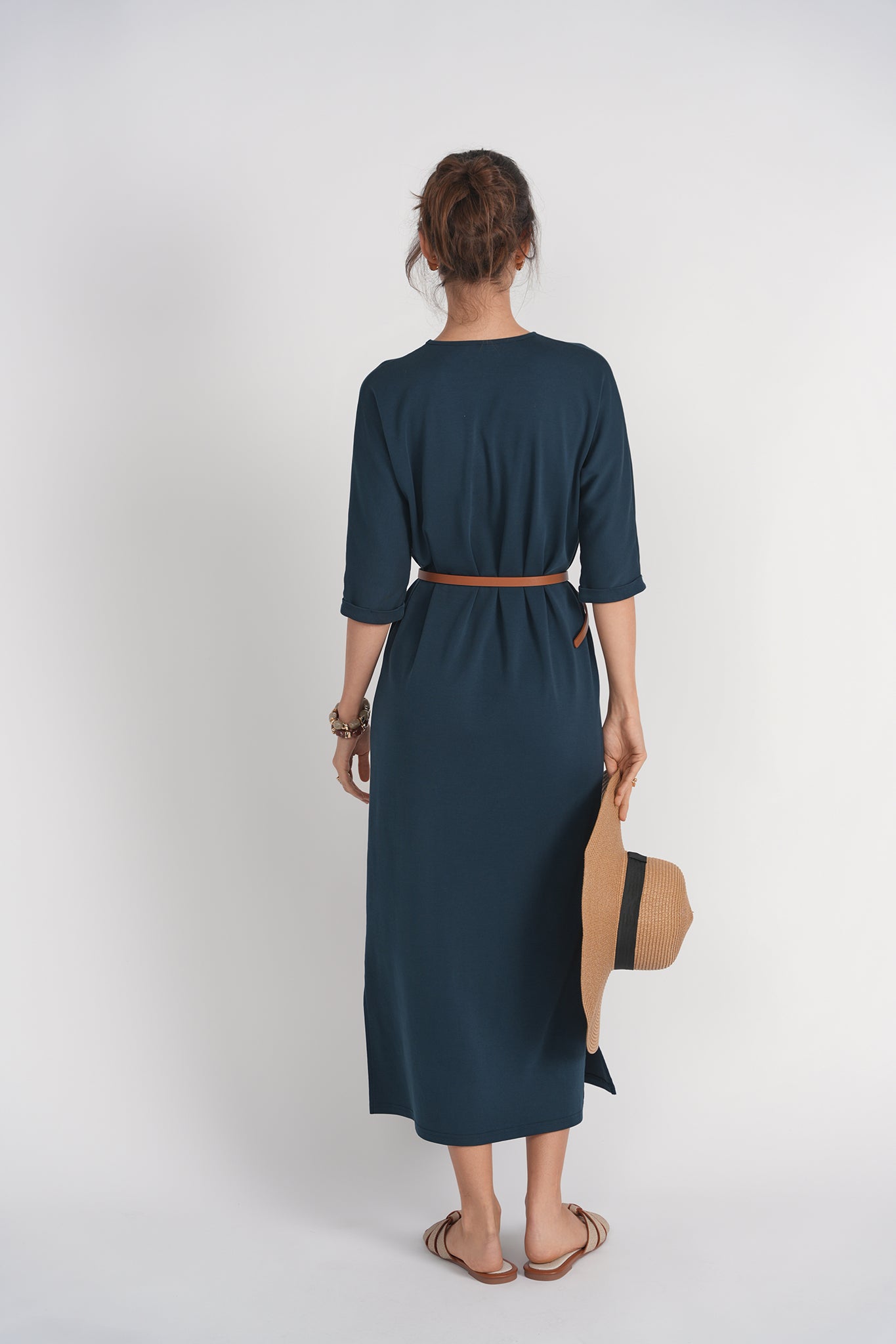 Pocket T-shirt Dress- Indigo