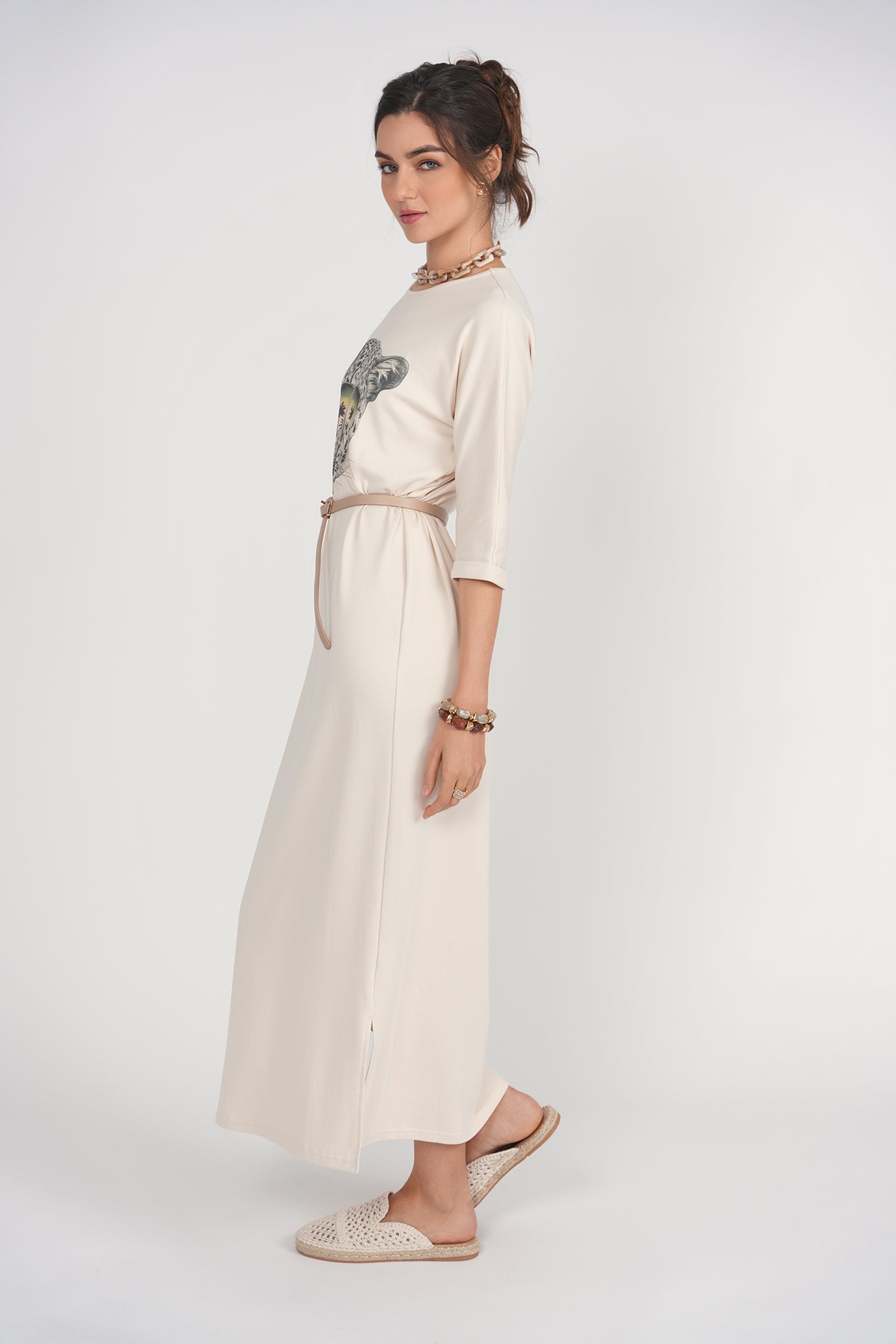 T-shirt Midi Dress- Cheeta