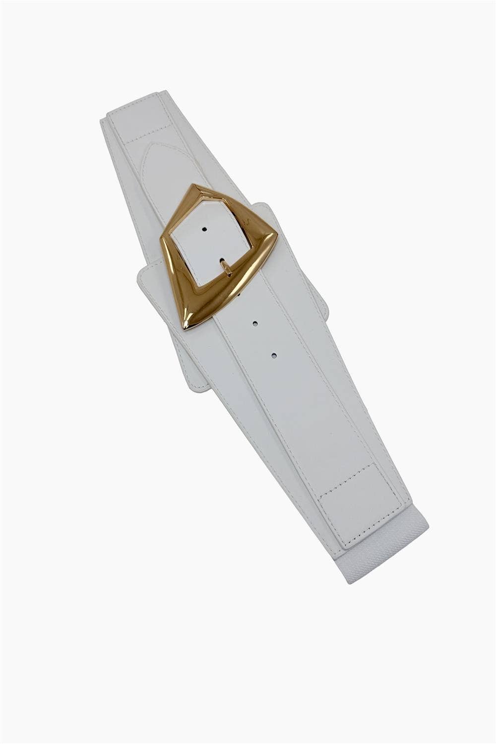 Wide Gold Buckle Stretch Waist Belt  DB1448