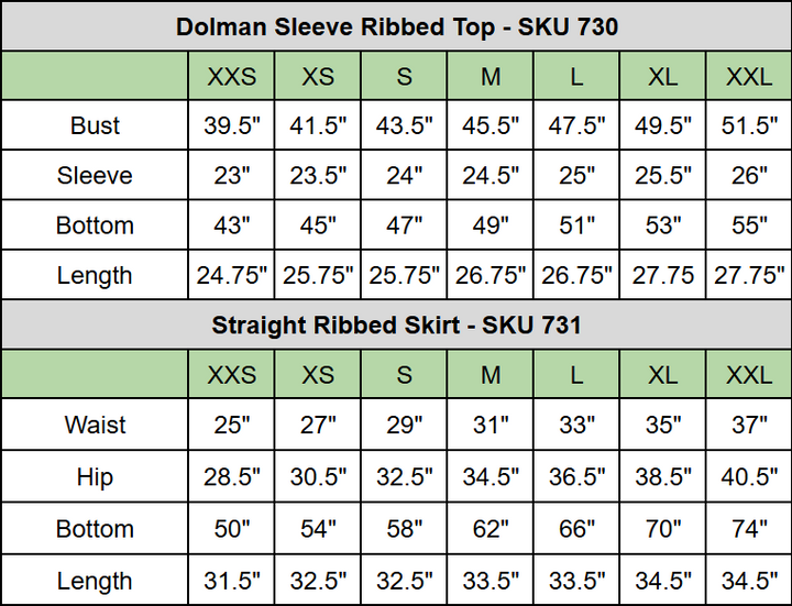 size chart