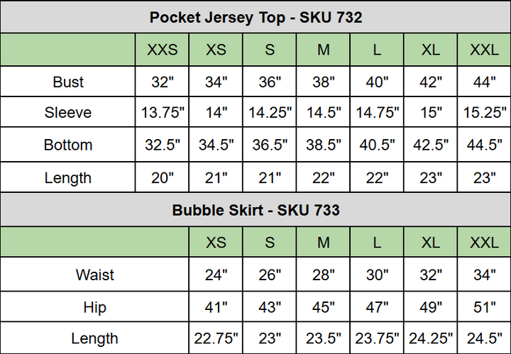 size chart