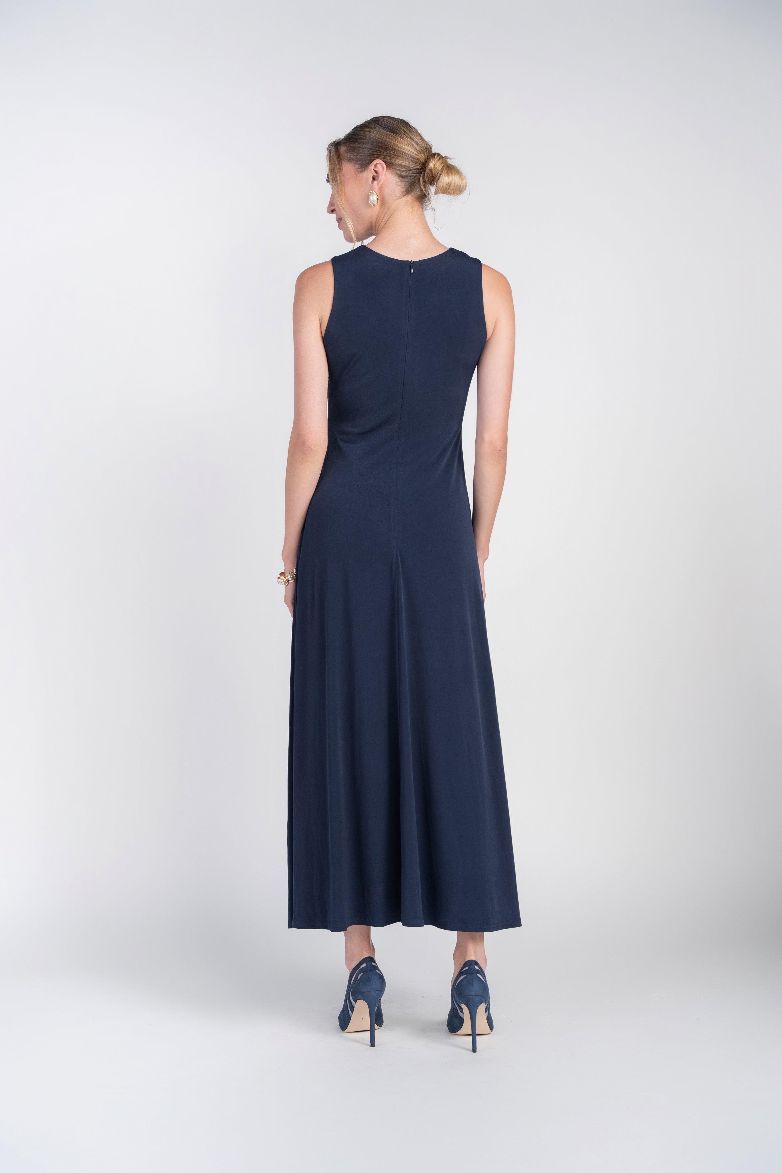 Sleeveless Jersey Dress- Navy