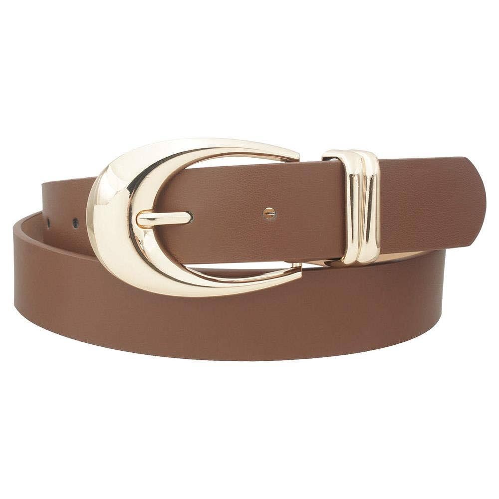 Women's Classic Gold Oval Buckle Belt IW-30034