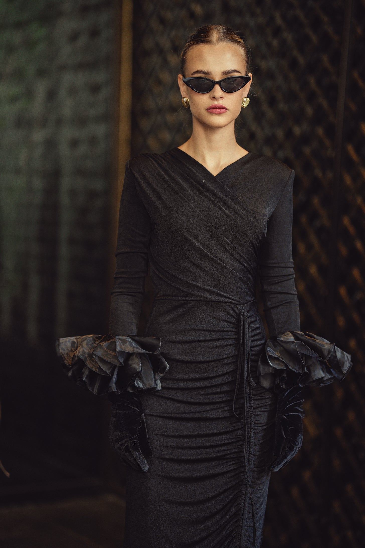 Valerie Midi Dress- Black