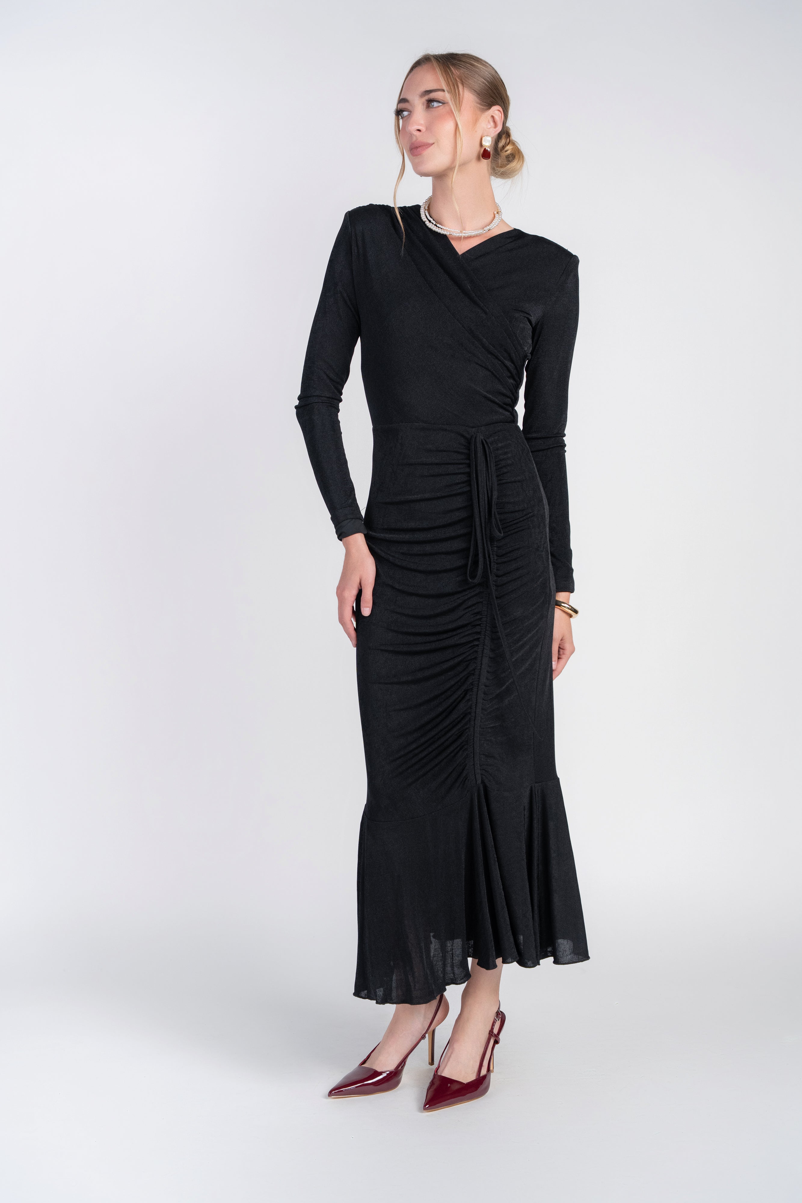Valerie Midi Dress- Black
