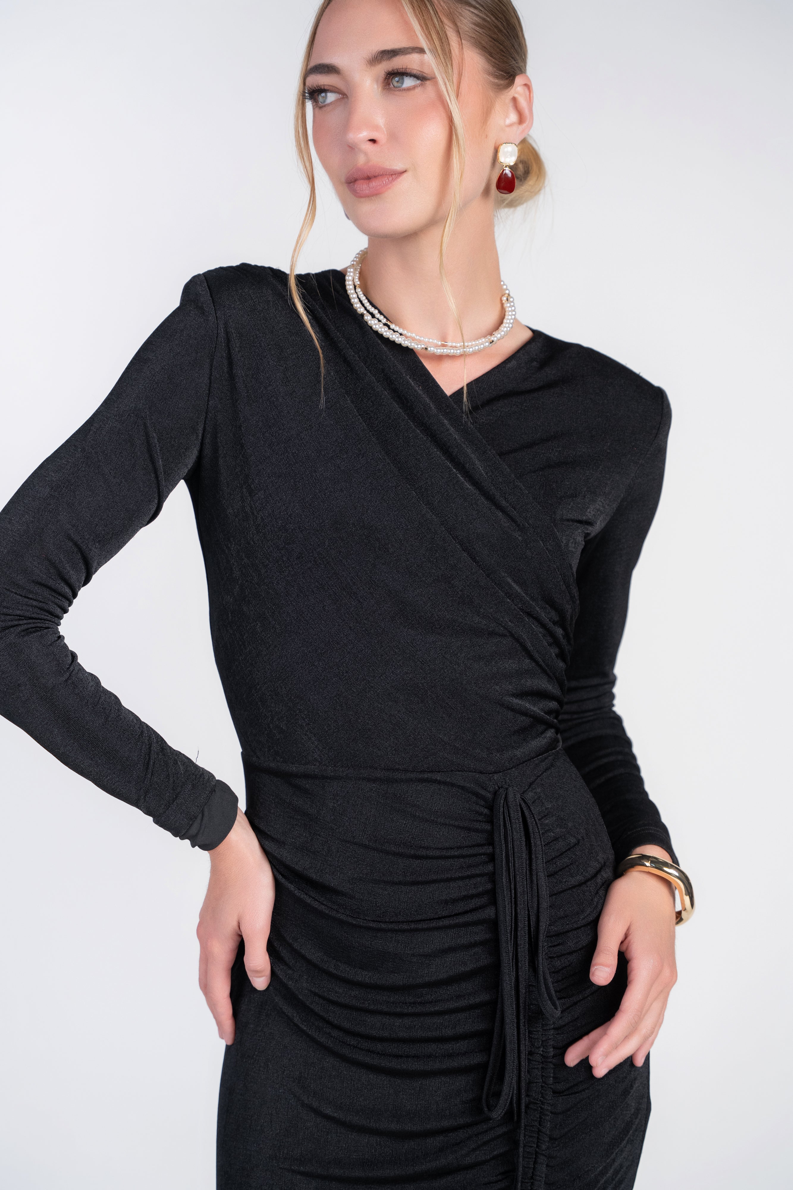 Valerie Midi Dress- Black