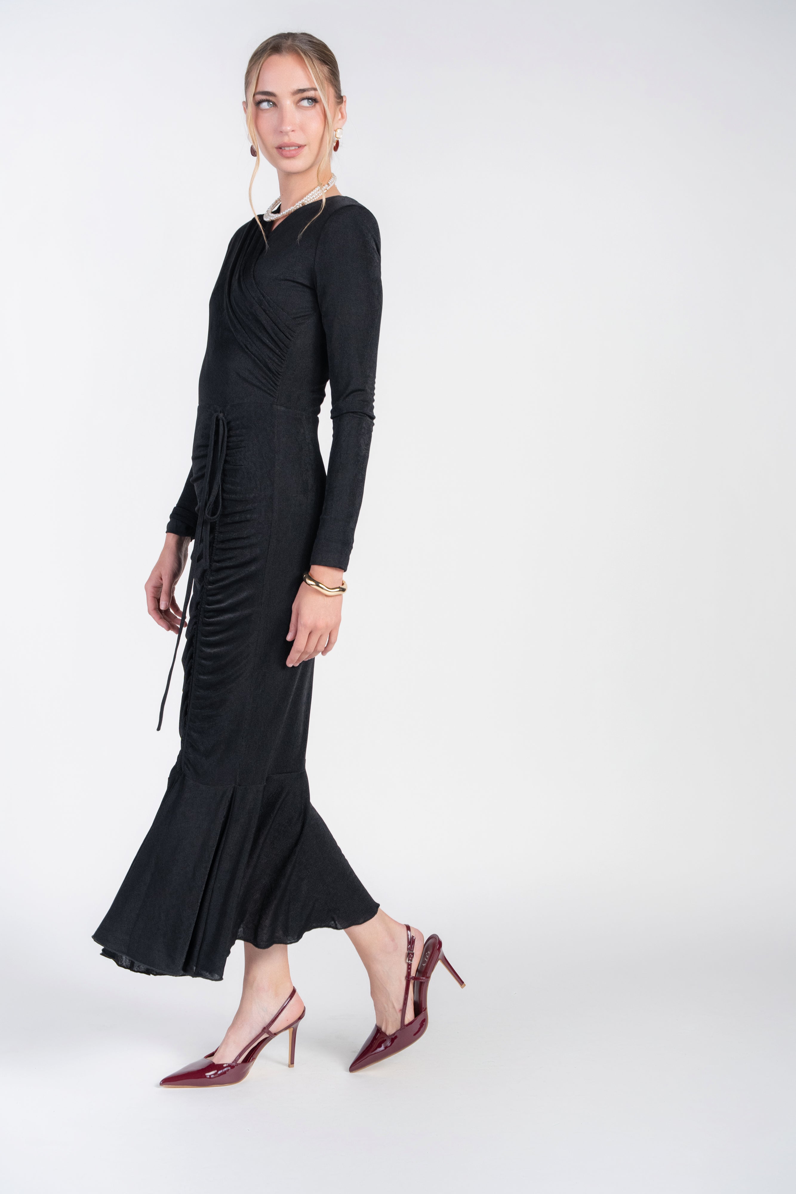 Valerie Midi Dress- Black