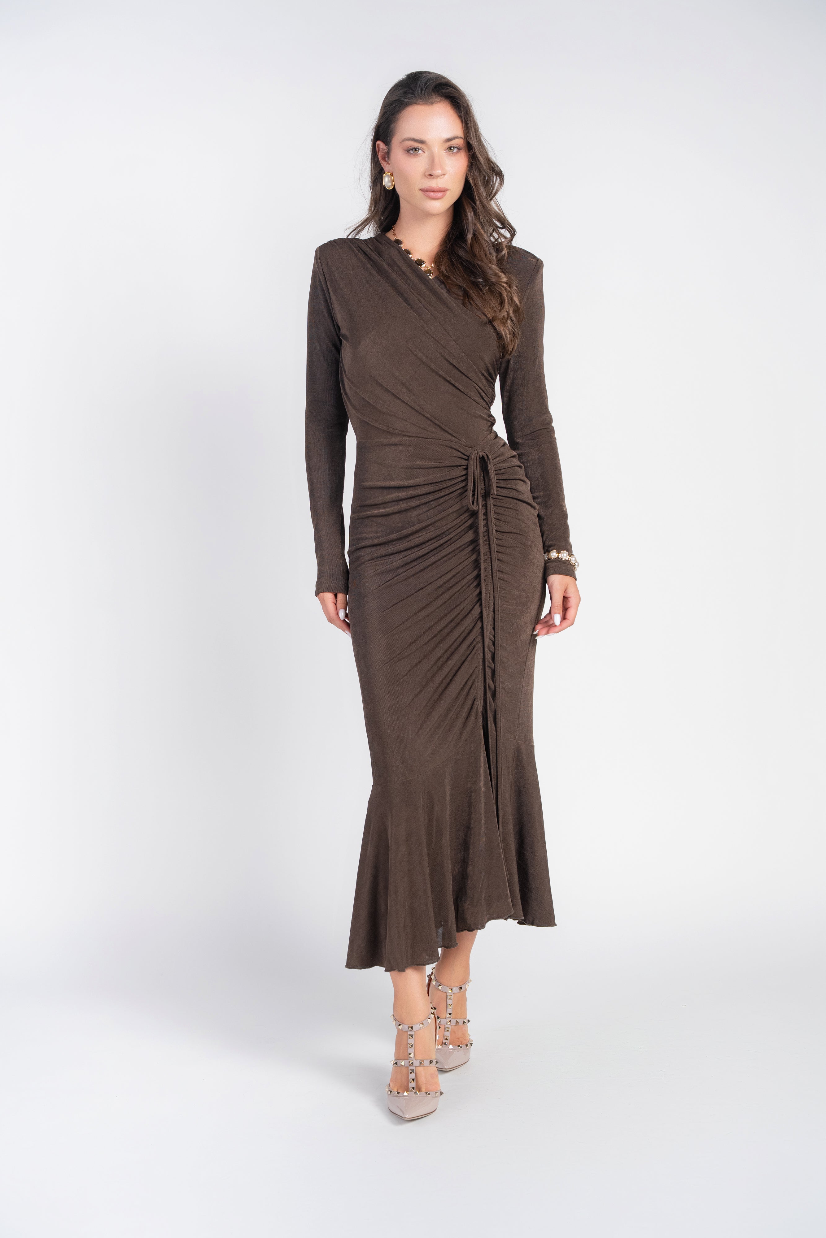Valerie Midi Dress- Mousse