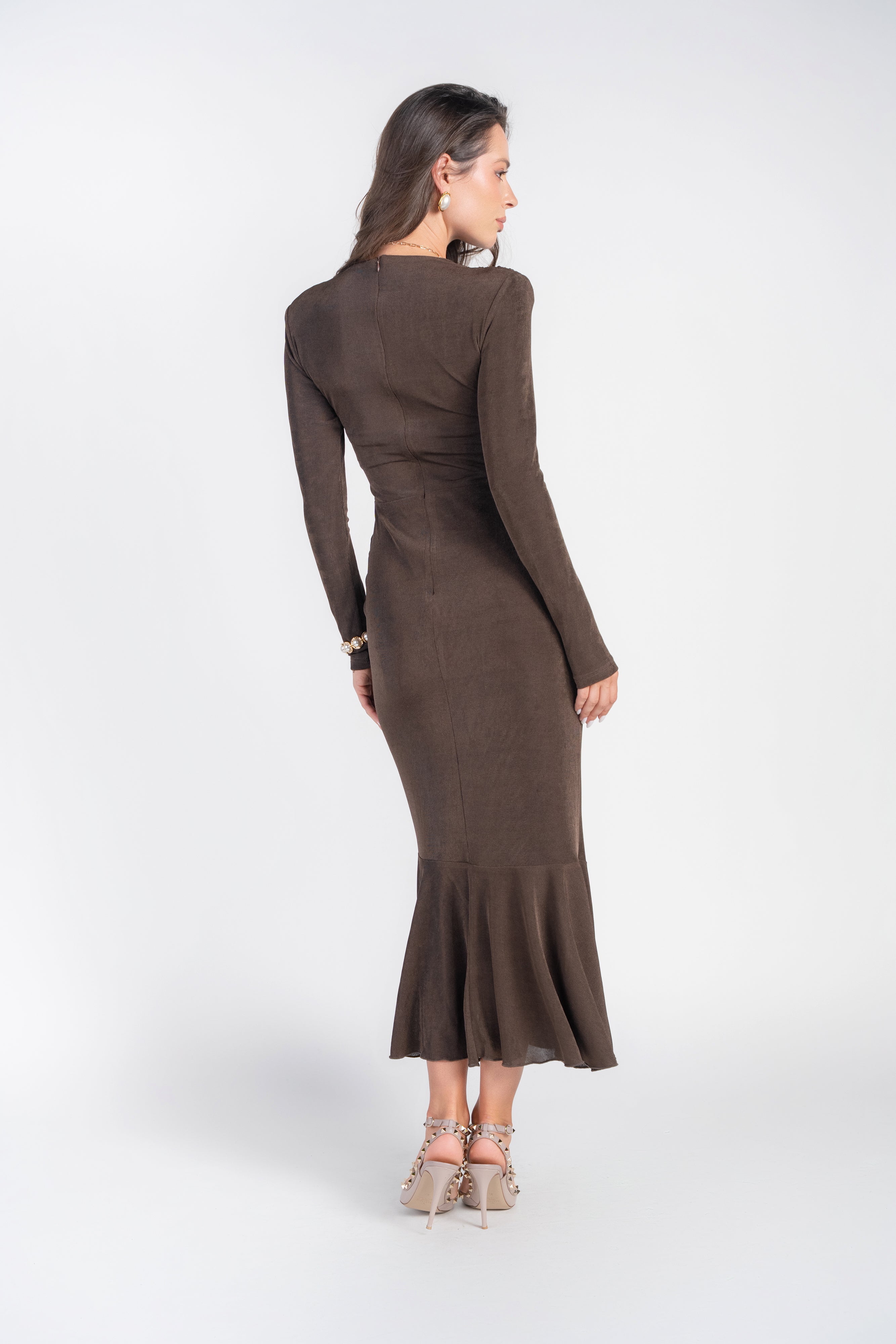 Valerie Midi Dress- Mousse