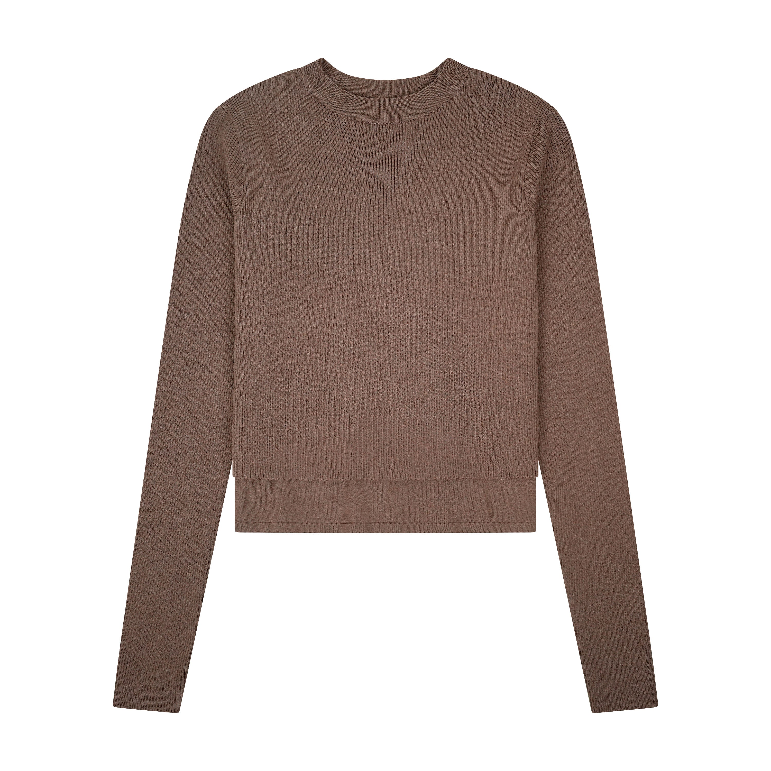 Double Layer Sweater Top- Mocha