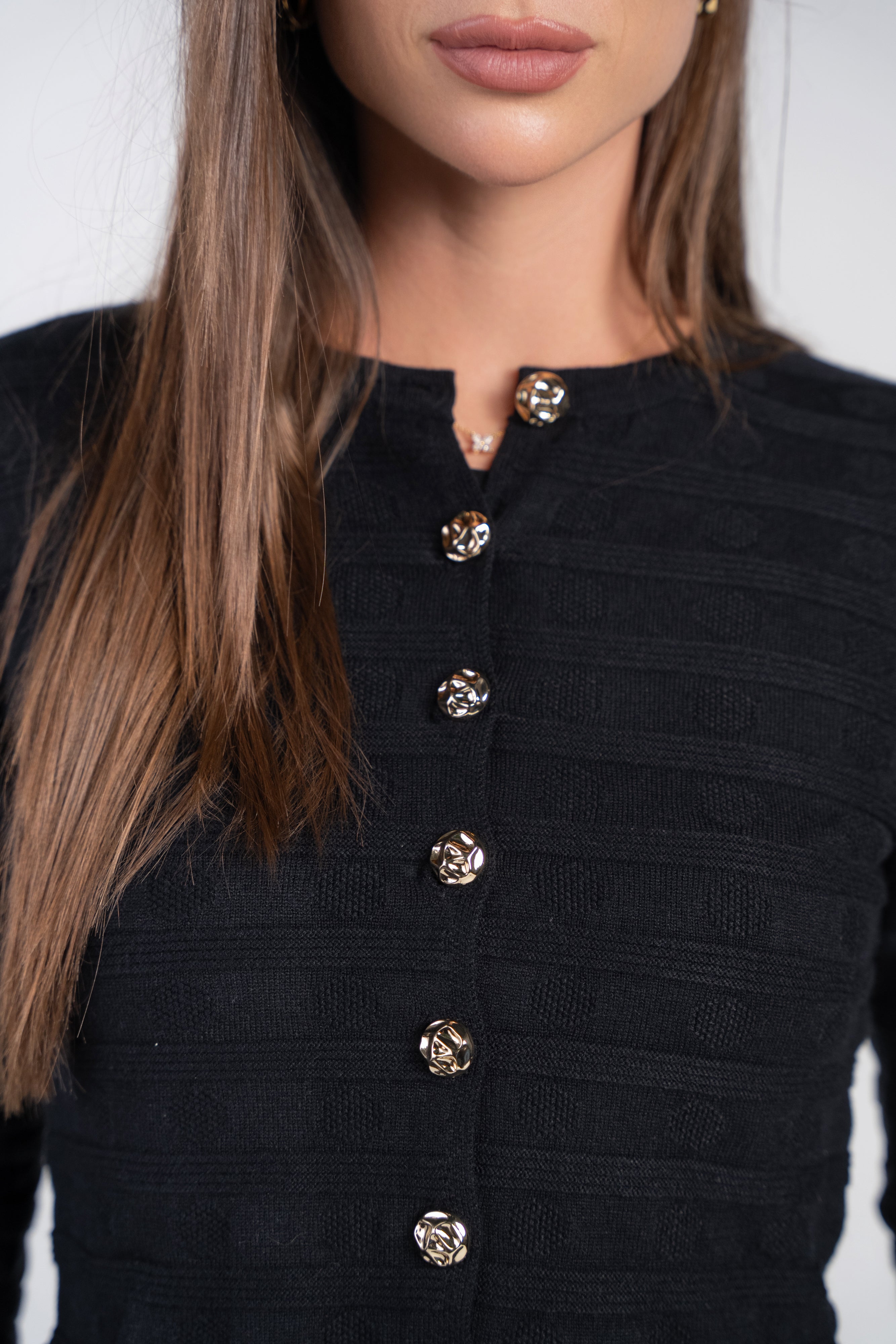Peplum Cardi- Black