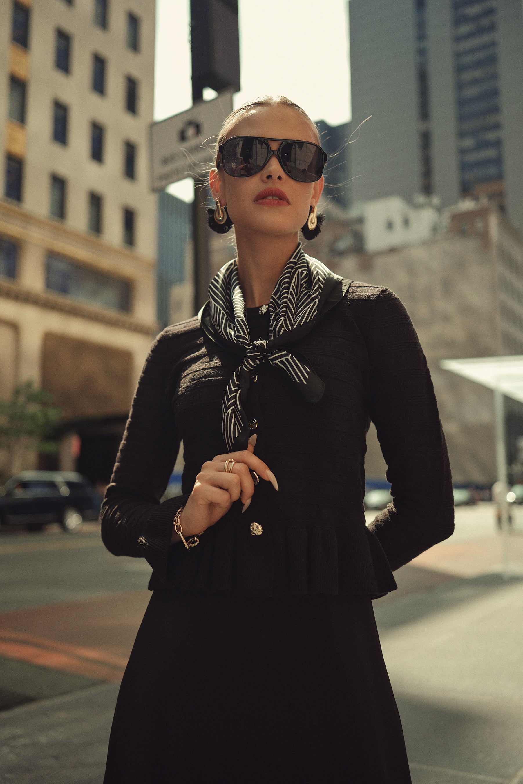 Peplum Cardi- Black