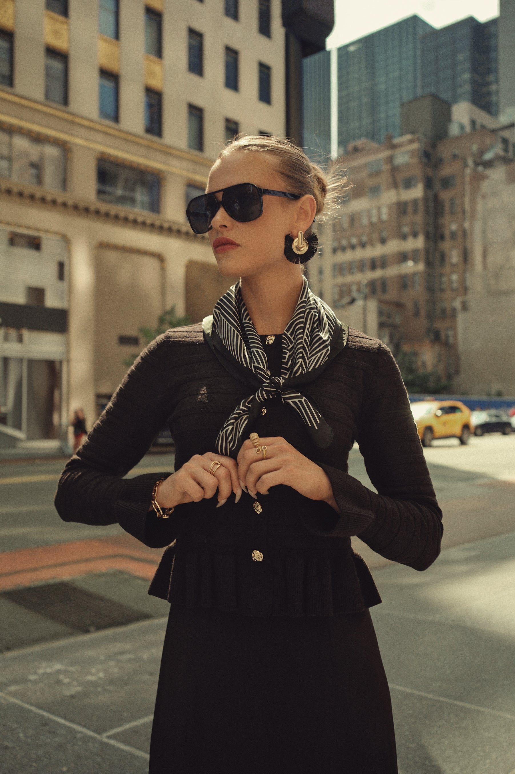 Peplum Cardi- Black