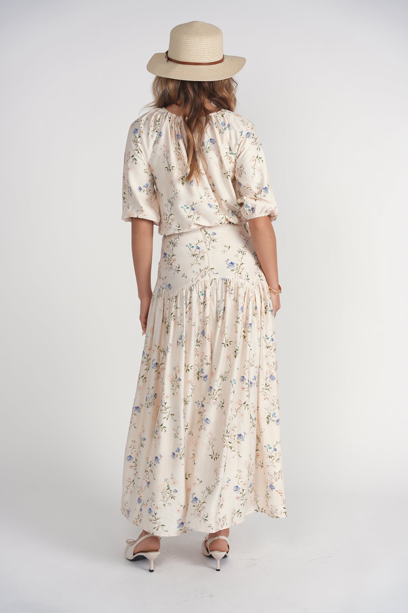Belle Skirt- Cream Floral
