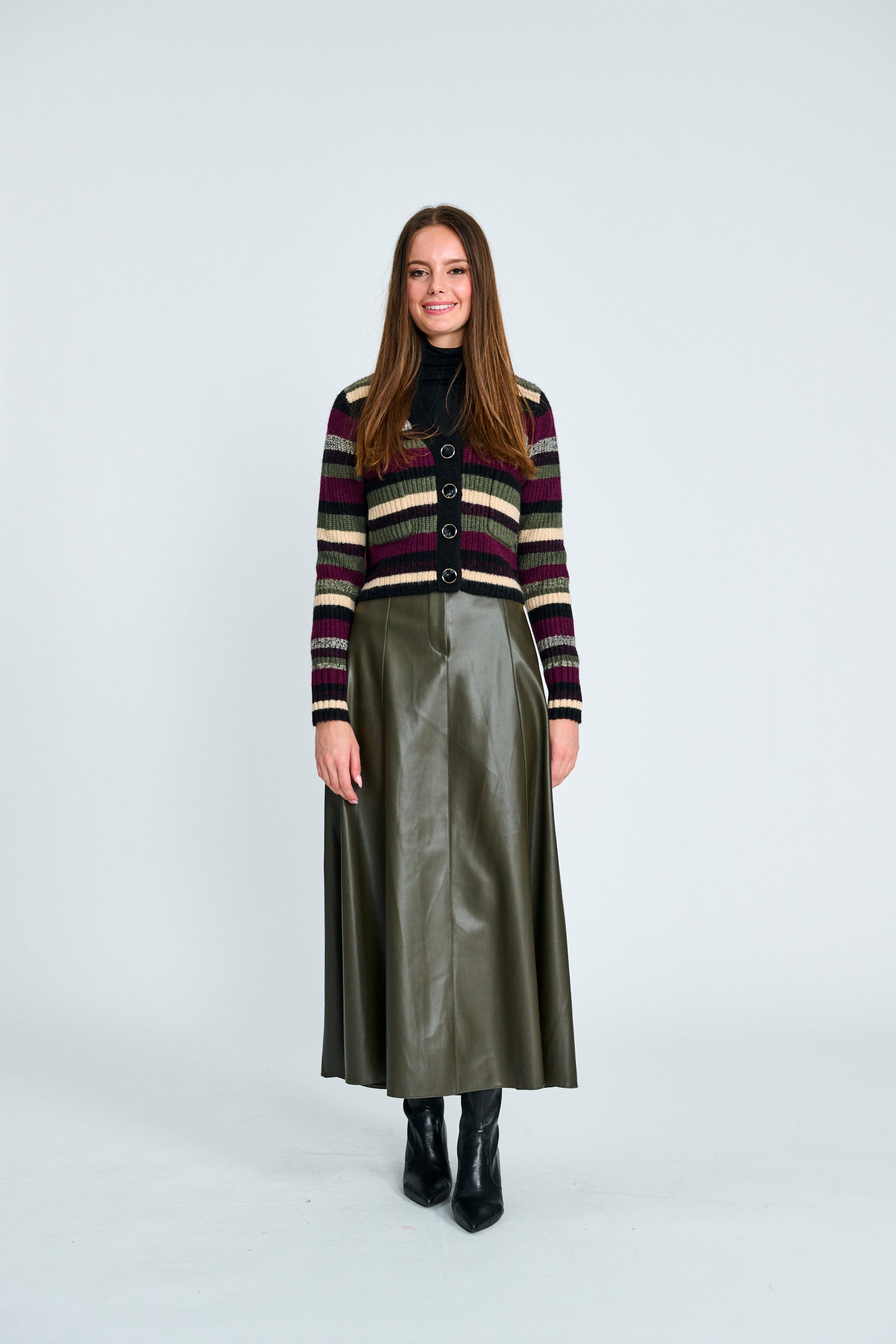 Multi Striped Knit Cardigan - Multi